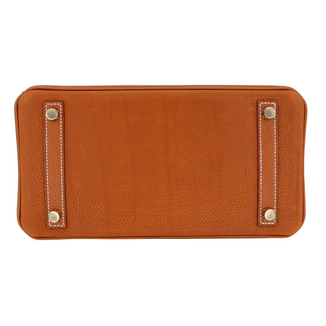 Hermes25cm Birkin Fauve Barenia Faubourg Leather Gold Hardware