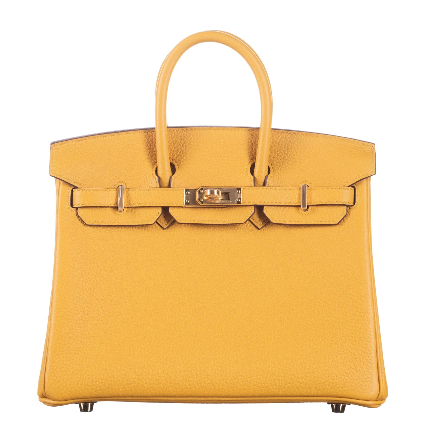 Hermes25cm Birkin Jaune Ambre Togo Leather Gold Hardware