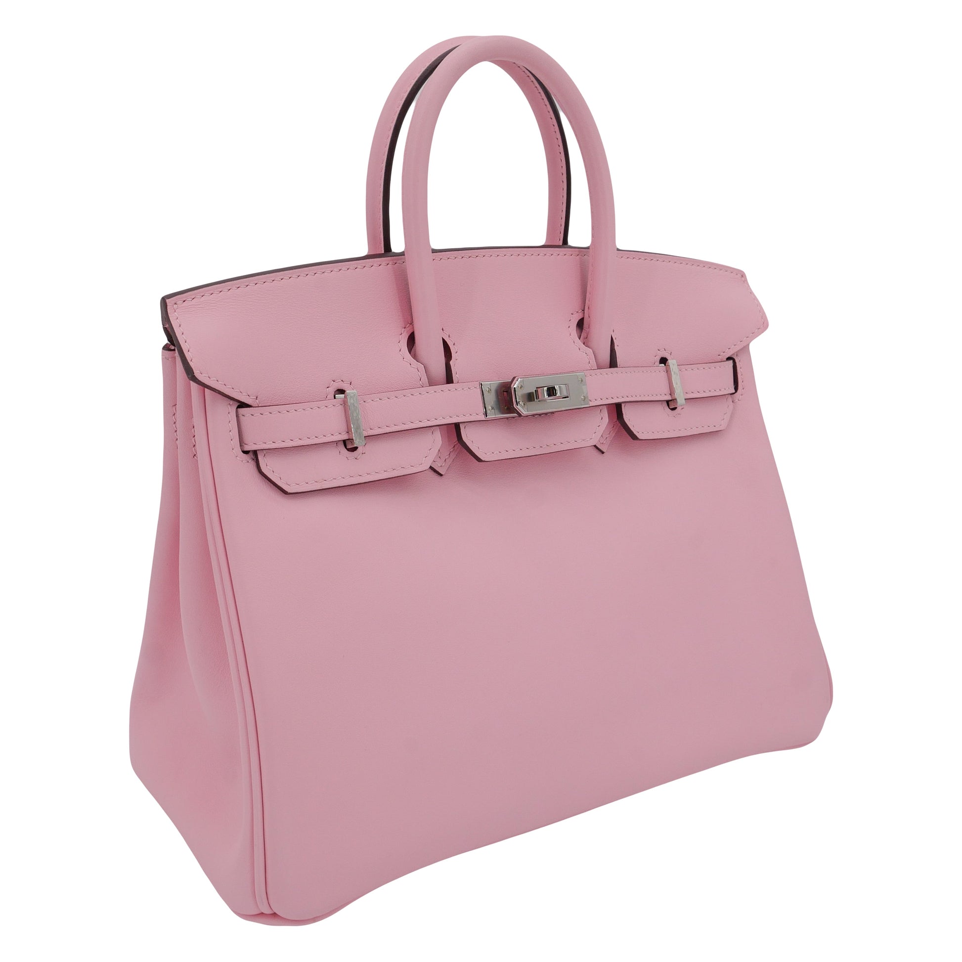 Hermes25cm Birkin Rose Sakura Swift Leather Palladium Hardware