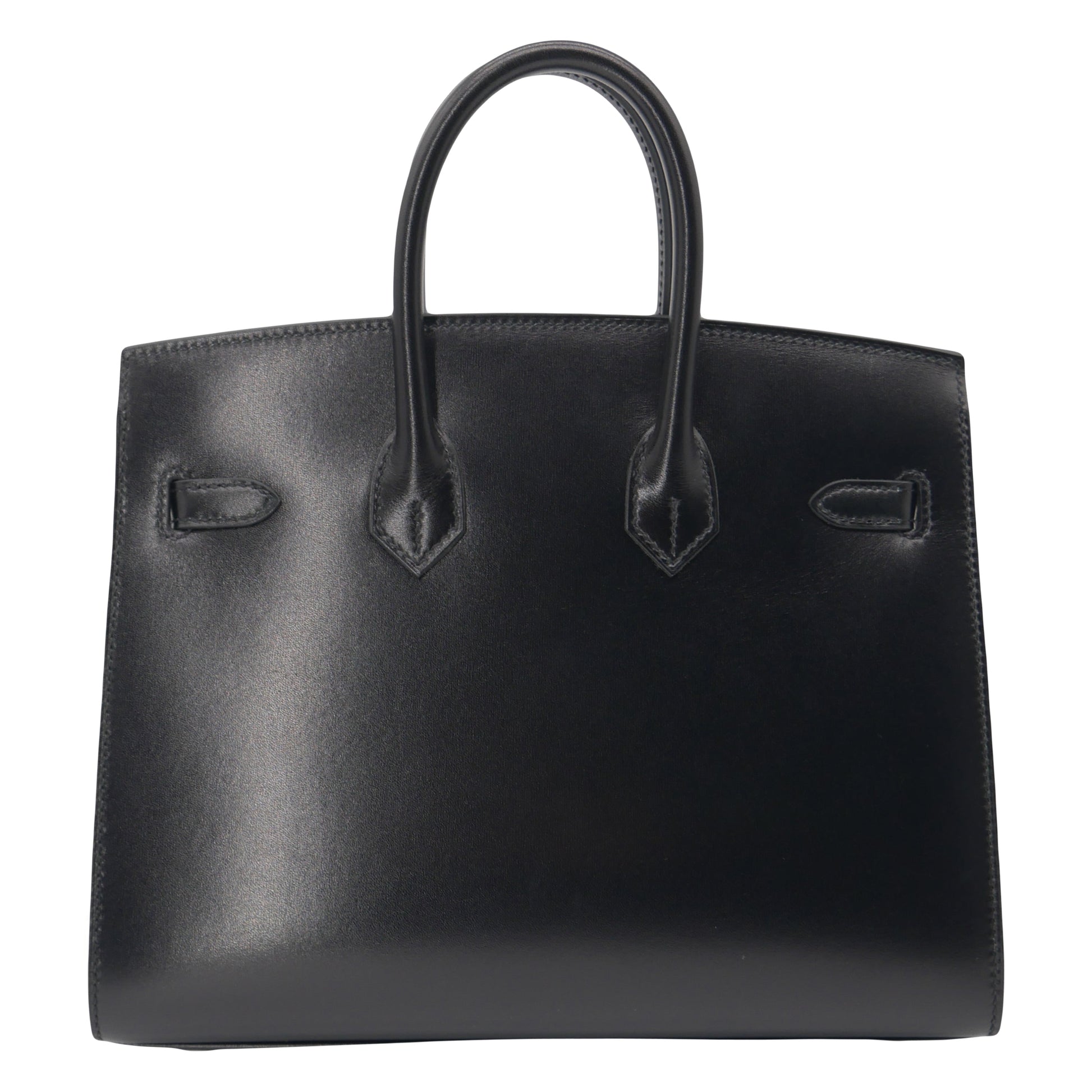 Hermes25cm Birkin Sellier Black Box Calf Leather Palladium Hardware