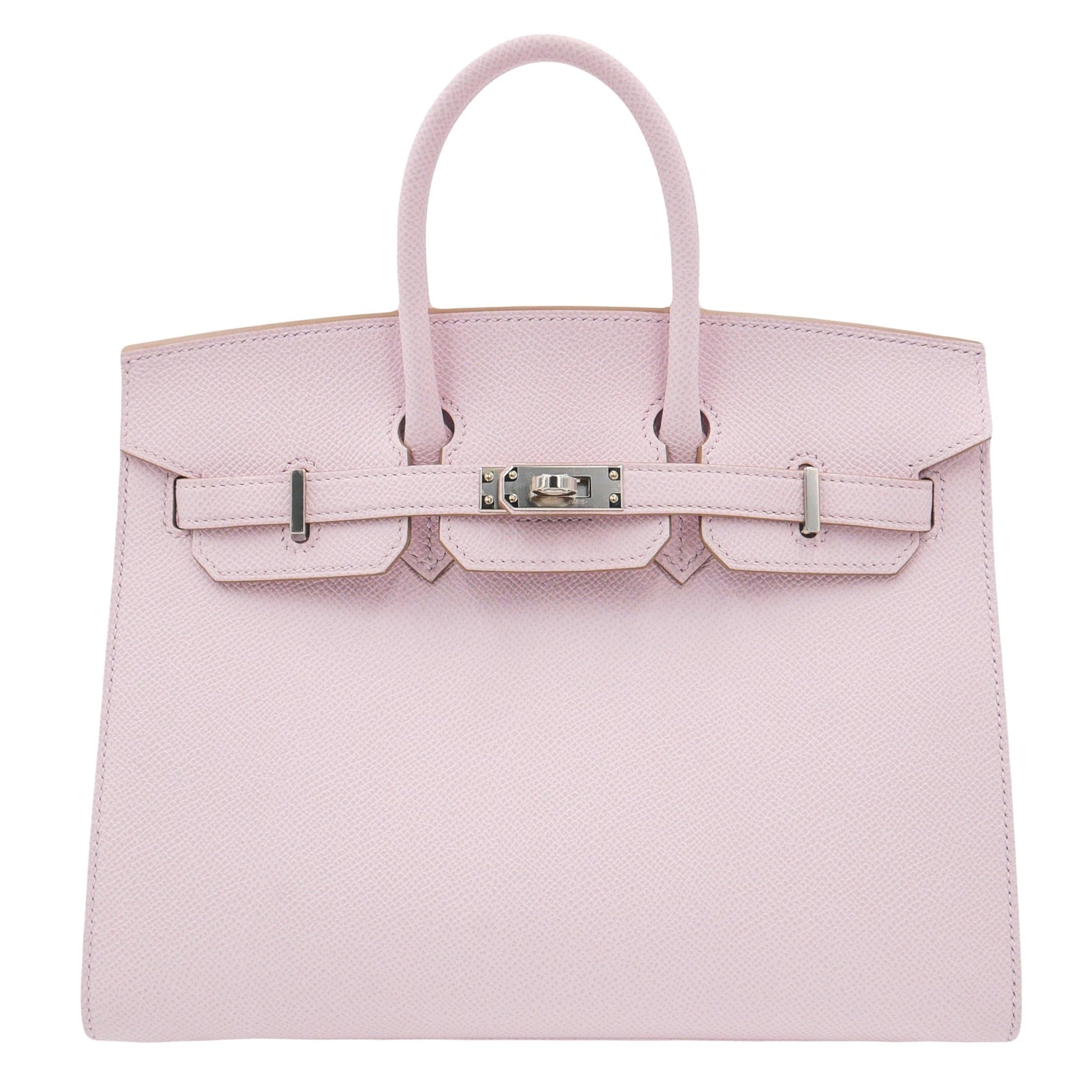 Hermes25cm Birkin Sellier Mauve Pale Epsom Leather Palladium Hardware
