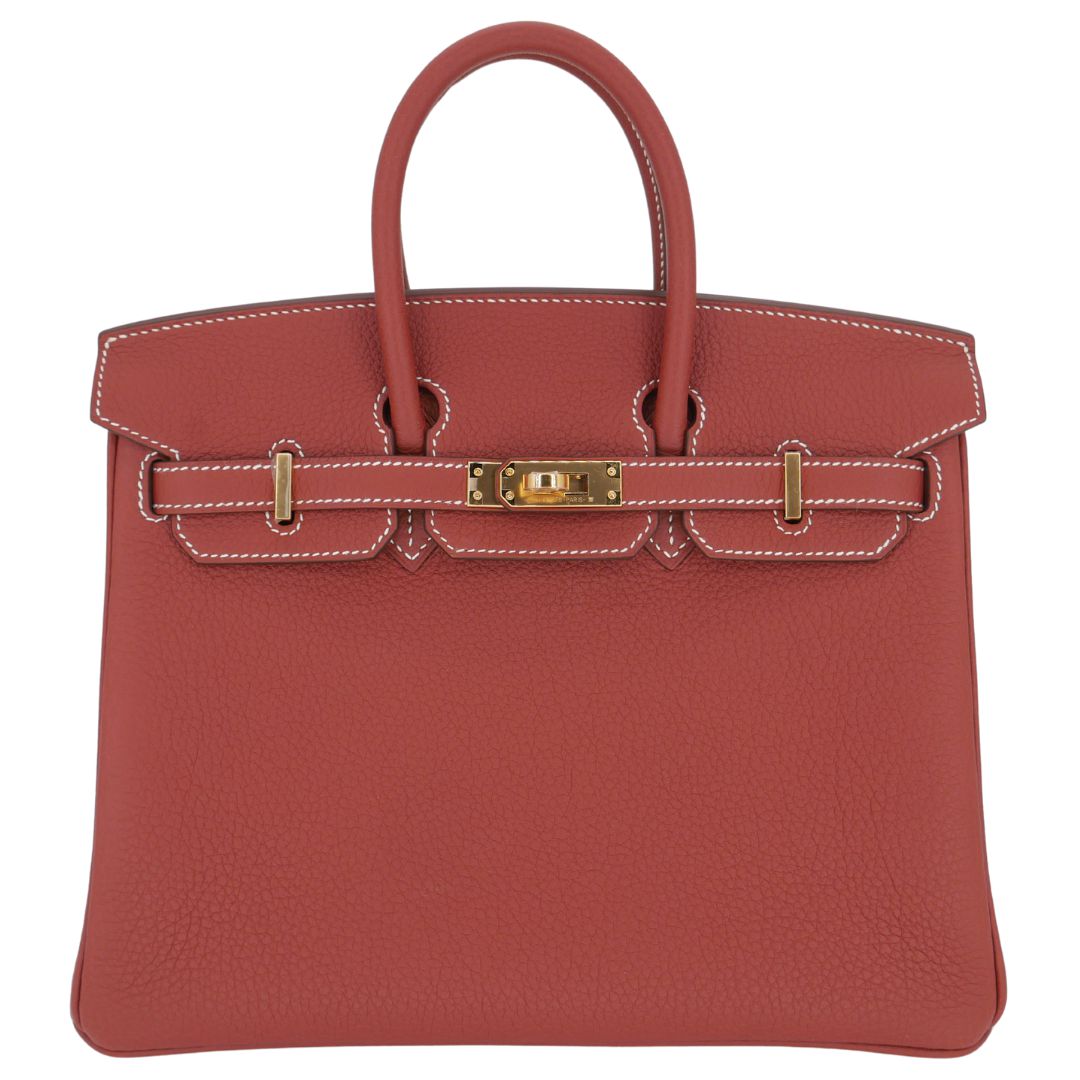 Hermes25cm Birkin Sienne Togo Leather Gold Hardware