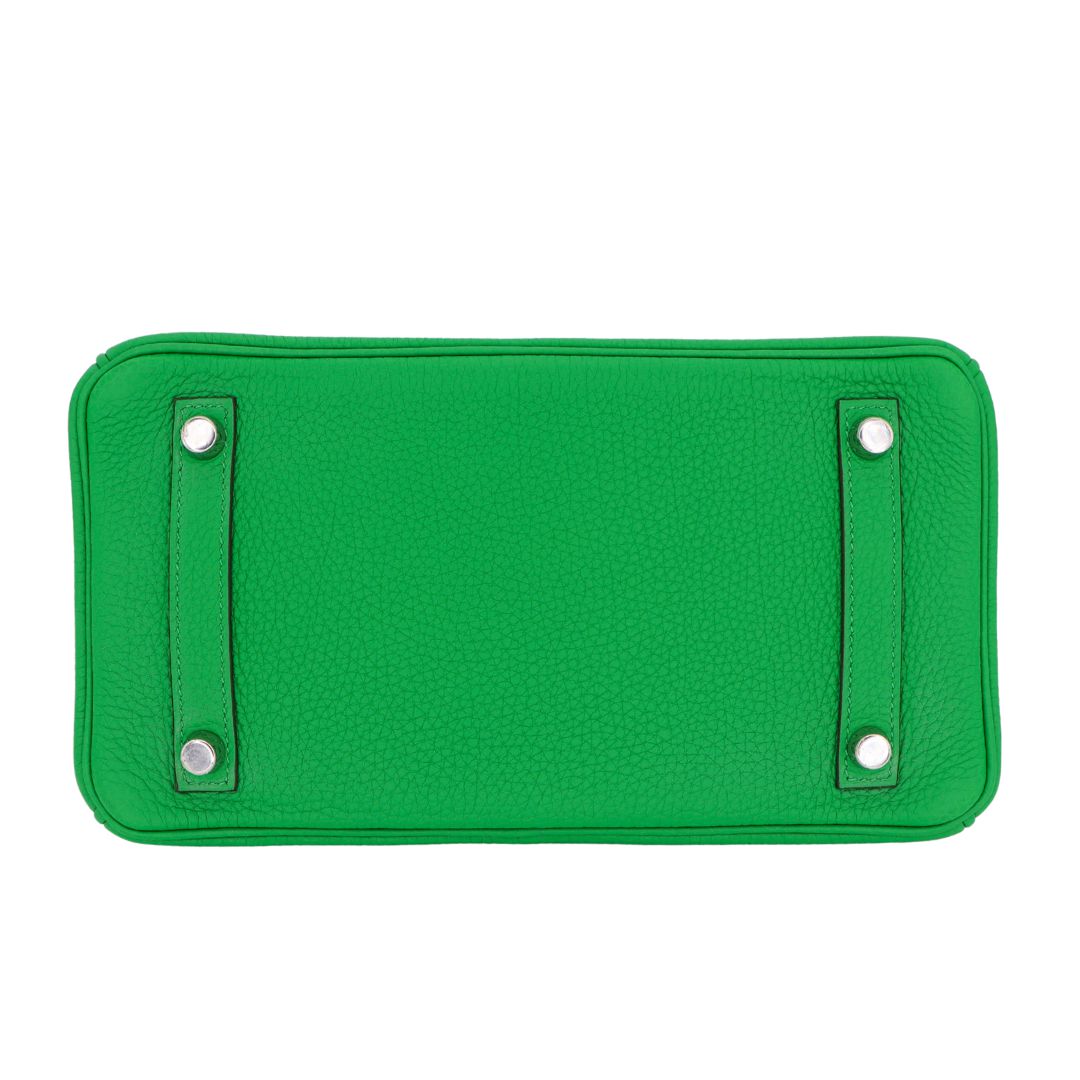 Hermes25cm Birkin Verso Bambou Togo Leather Palladium Hardware