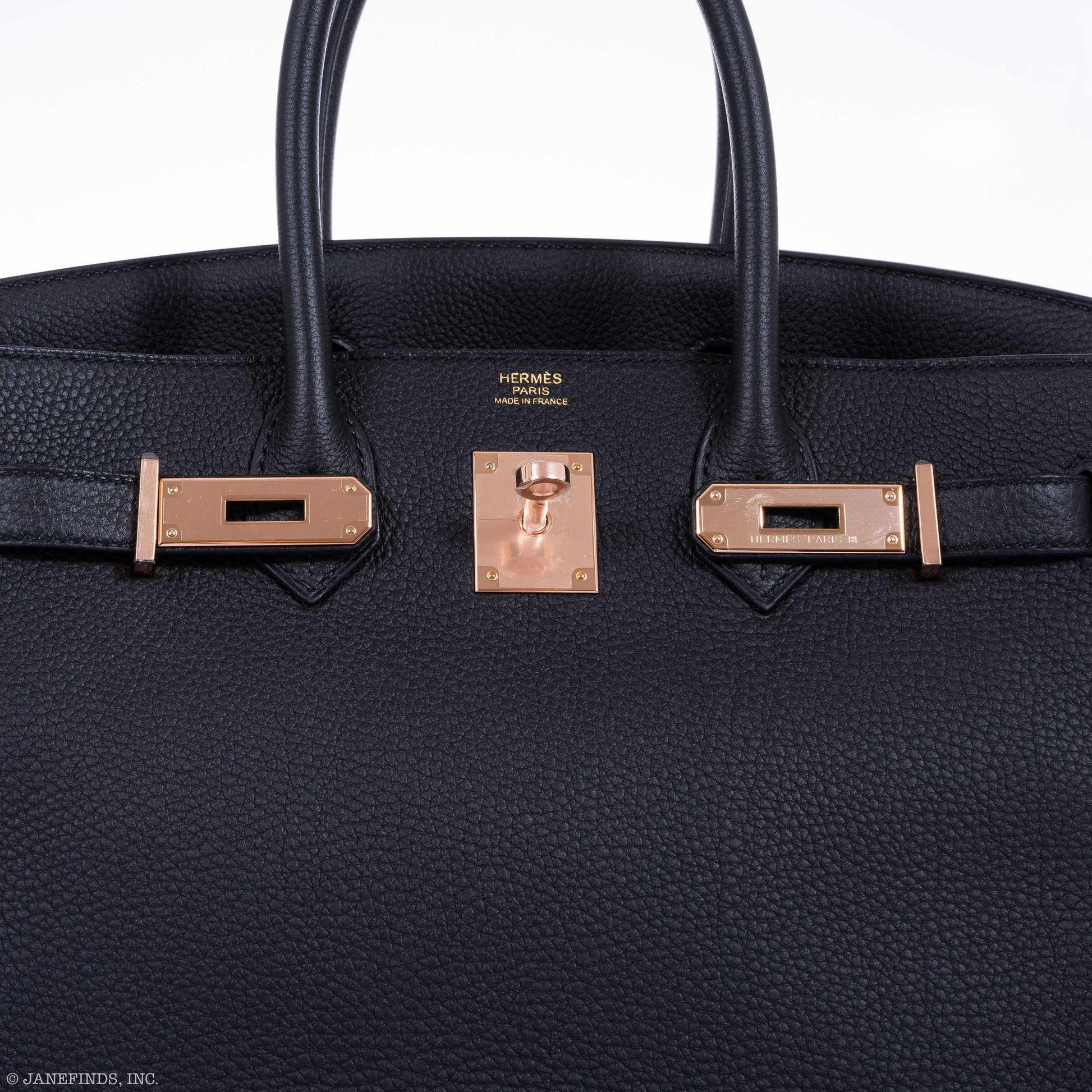 HermesBirkin 30 Black Togo Rose Gold Hardware