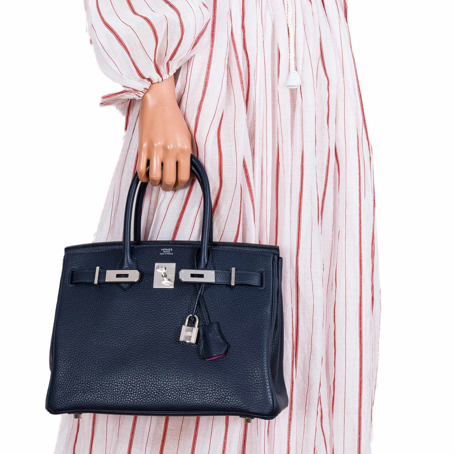 HermesBirkin 30 Blue Nuit Verso Rose Pourpre Togo Palladium Hardware - Limited Edition