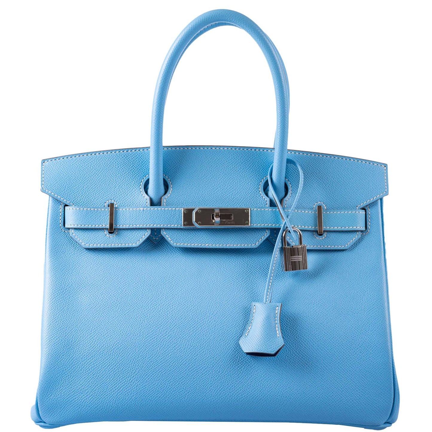 HermesBirkin 30 Celeste Blue Epsom Palladium Hardware