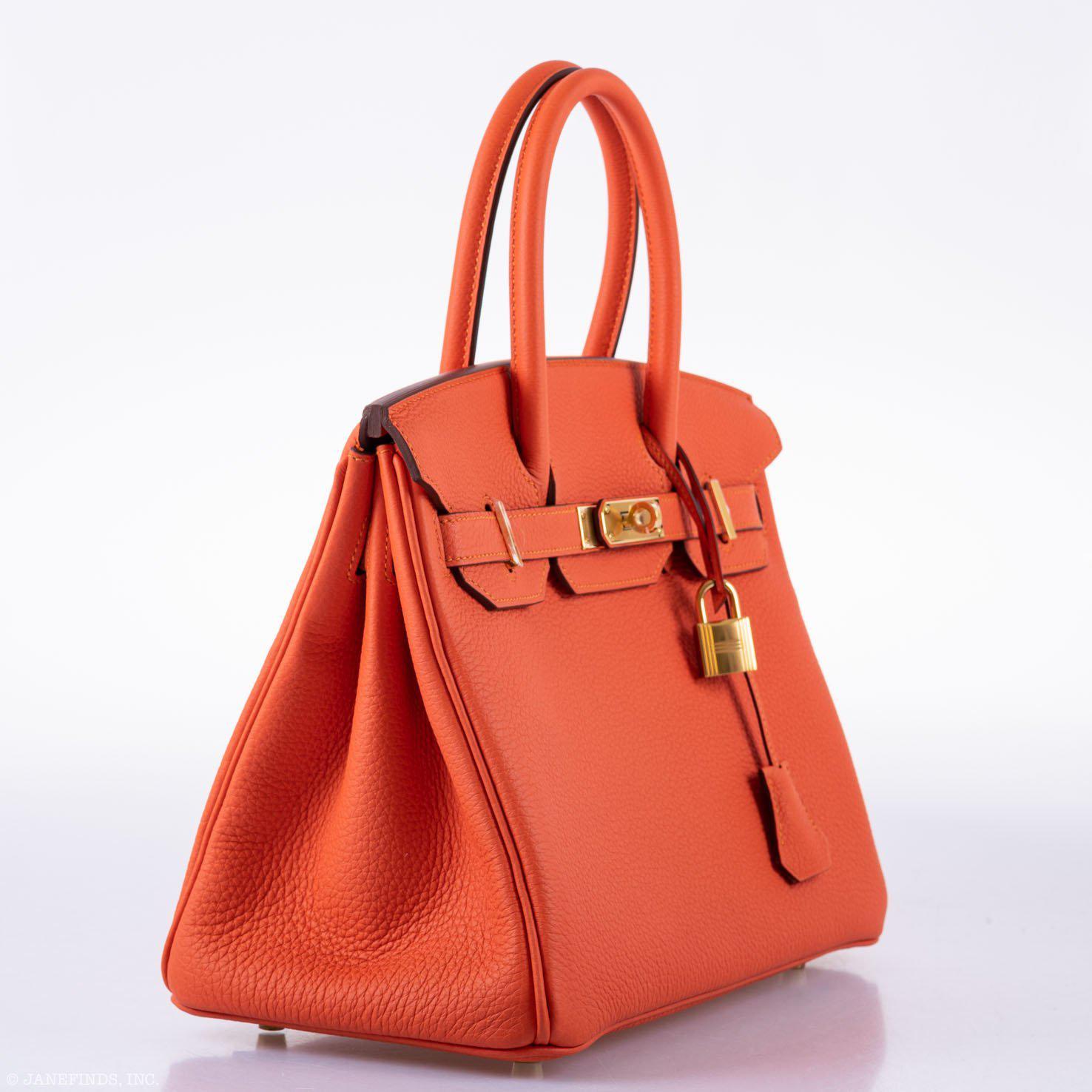HermesBirkin 30 Feu Togo Gold Hardware - 2020, Y