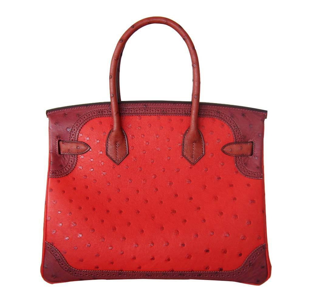 HermesBirkin 30 Ghillies Bag Tri-Color Red - Limited Edition