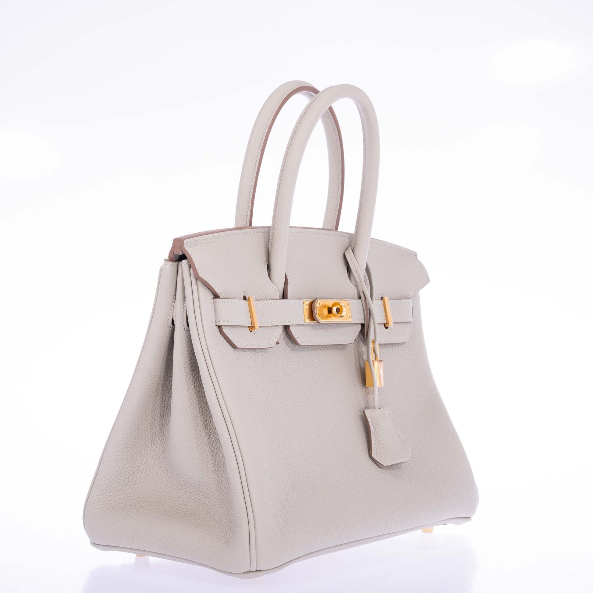 HermesBirkin 30 Gris Perle Togo Gold Hardware