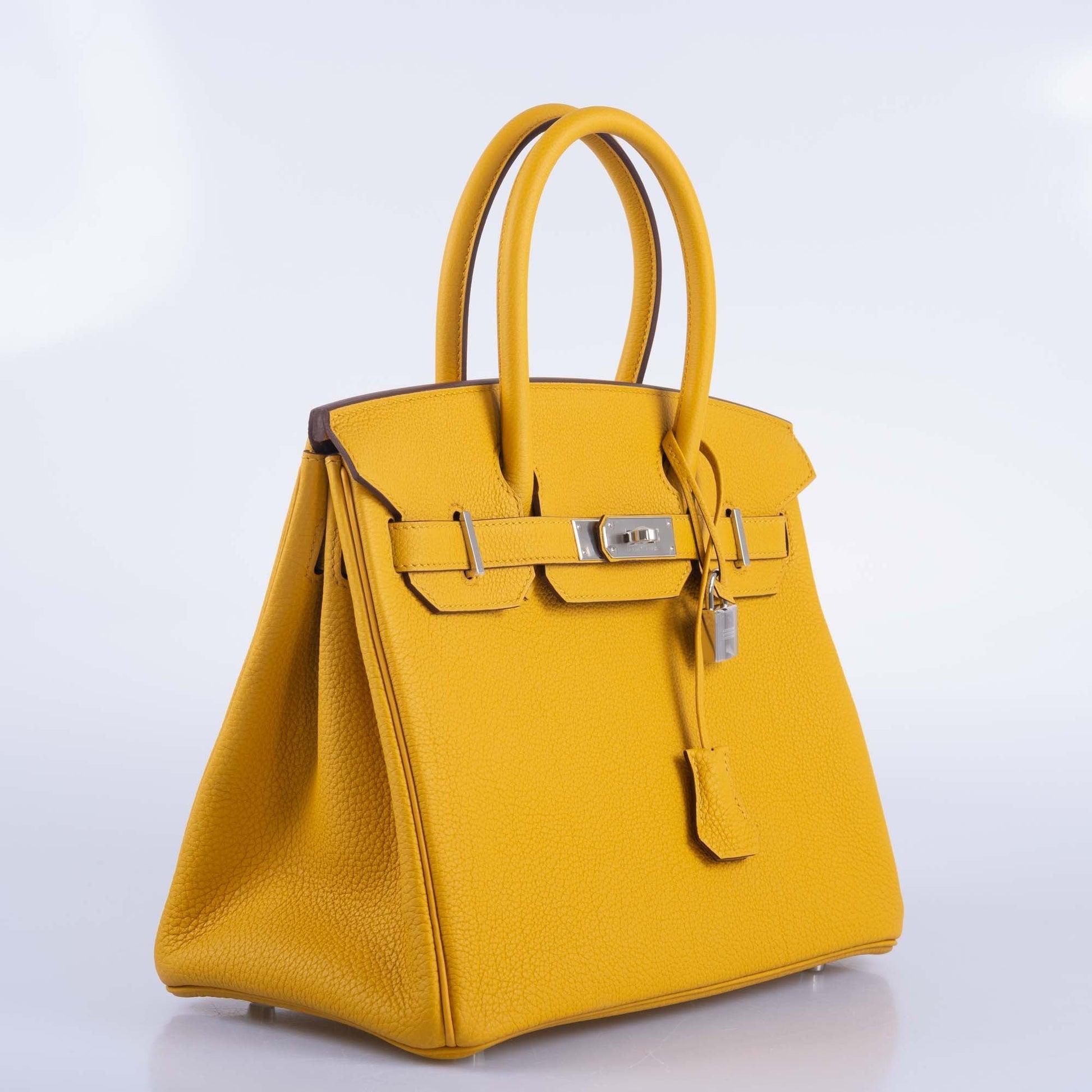 HermesBirkin 30 Jaune Ambre Togo Palladium Hardware