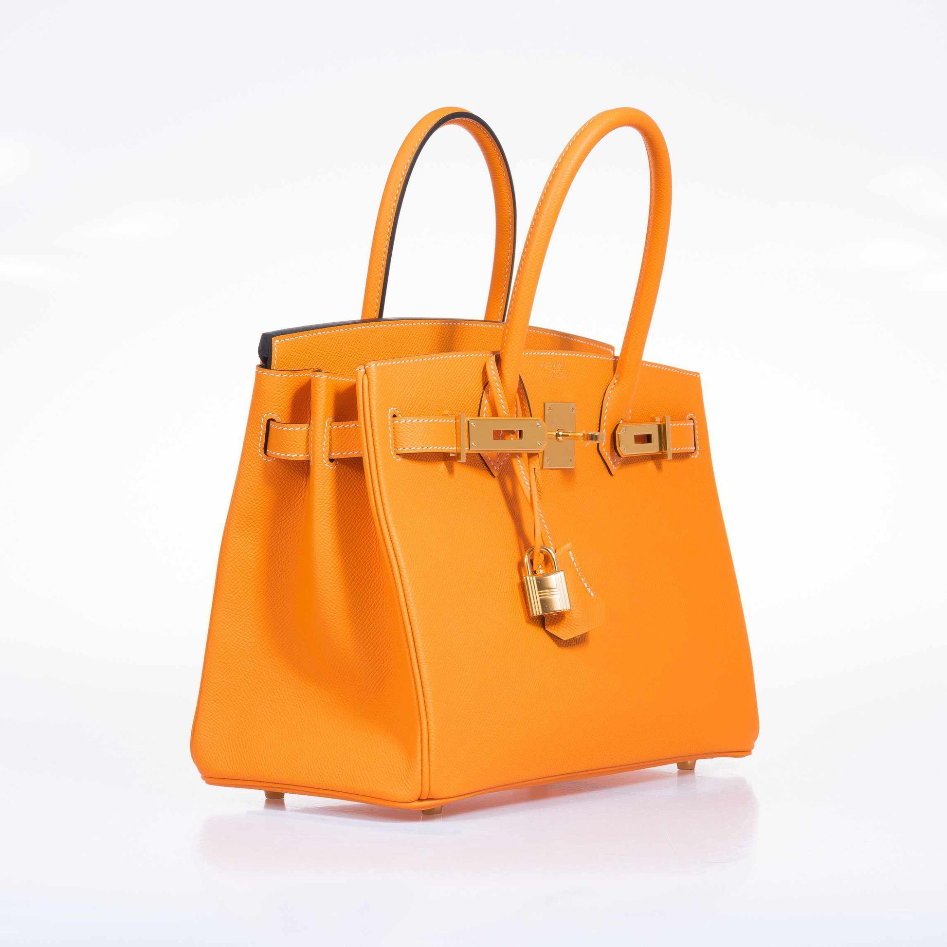 HermesBirkin 30 Jaune D'Or & Blue Marine Epsom Palladium Hardware