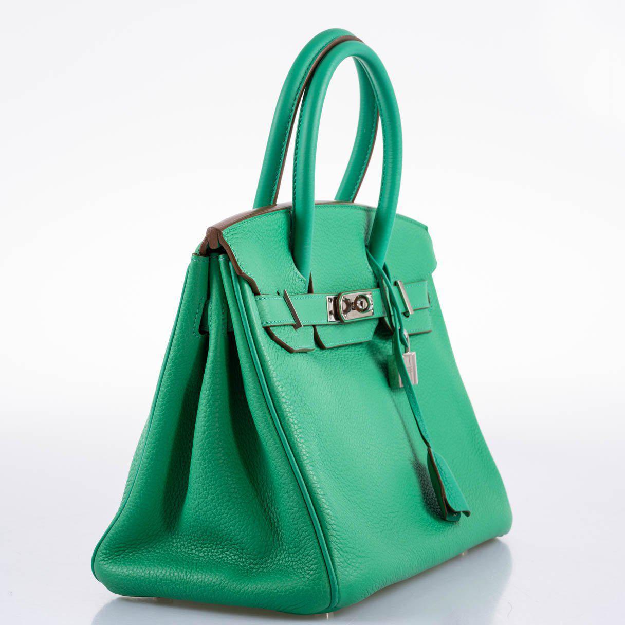 HermesBirkin 30 Menthe Clemence with Palladium Hardware - 2012, P Square