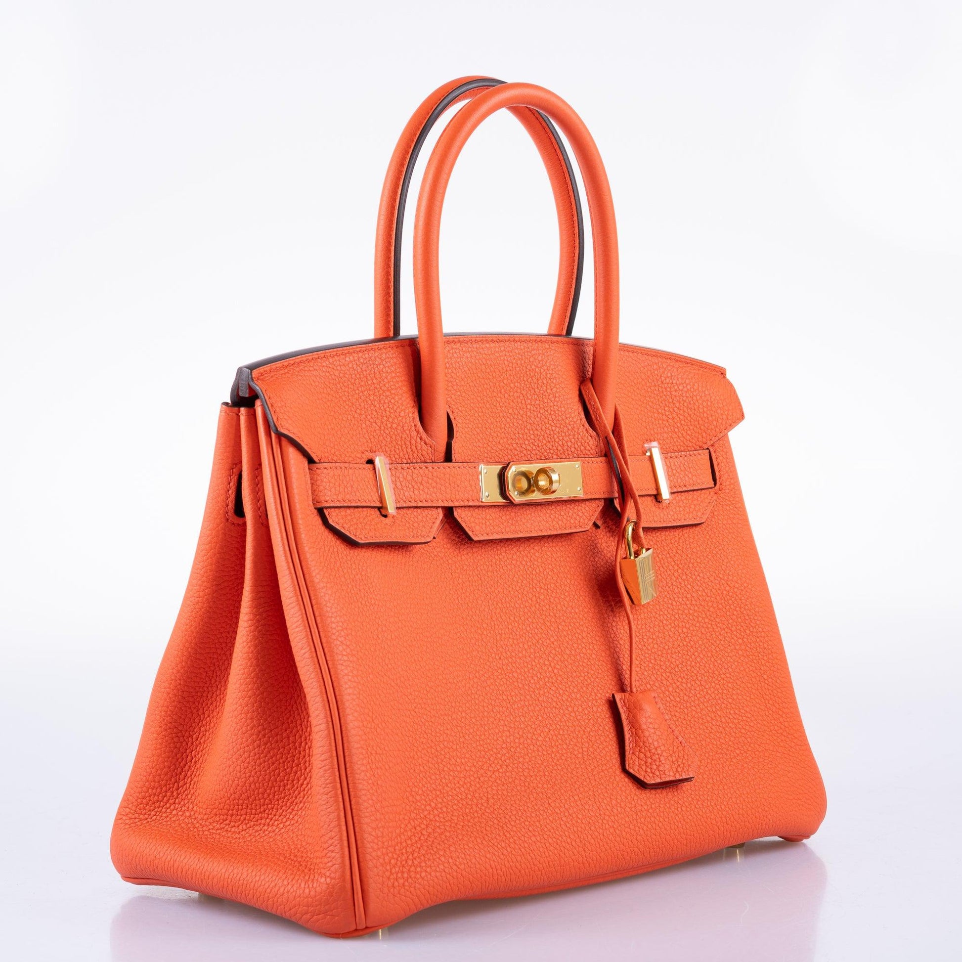 HermesBirkin 30 Orange Poppy Togo Gold Hardware - 2017, A