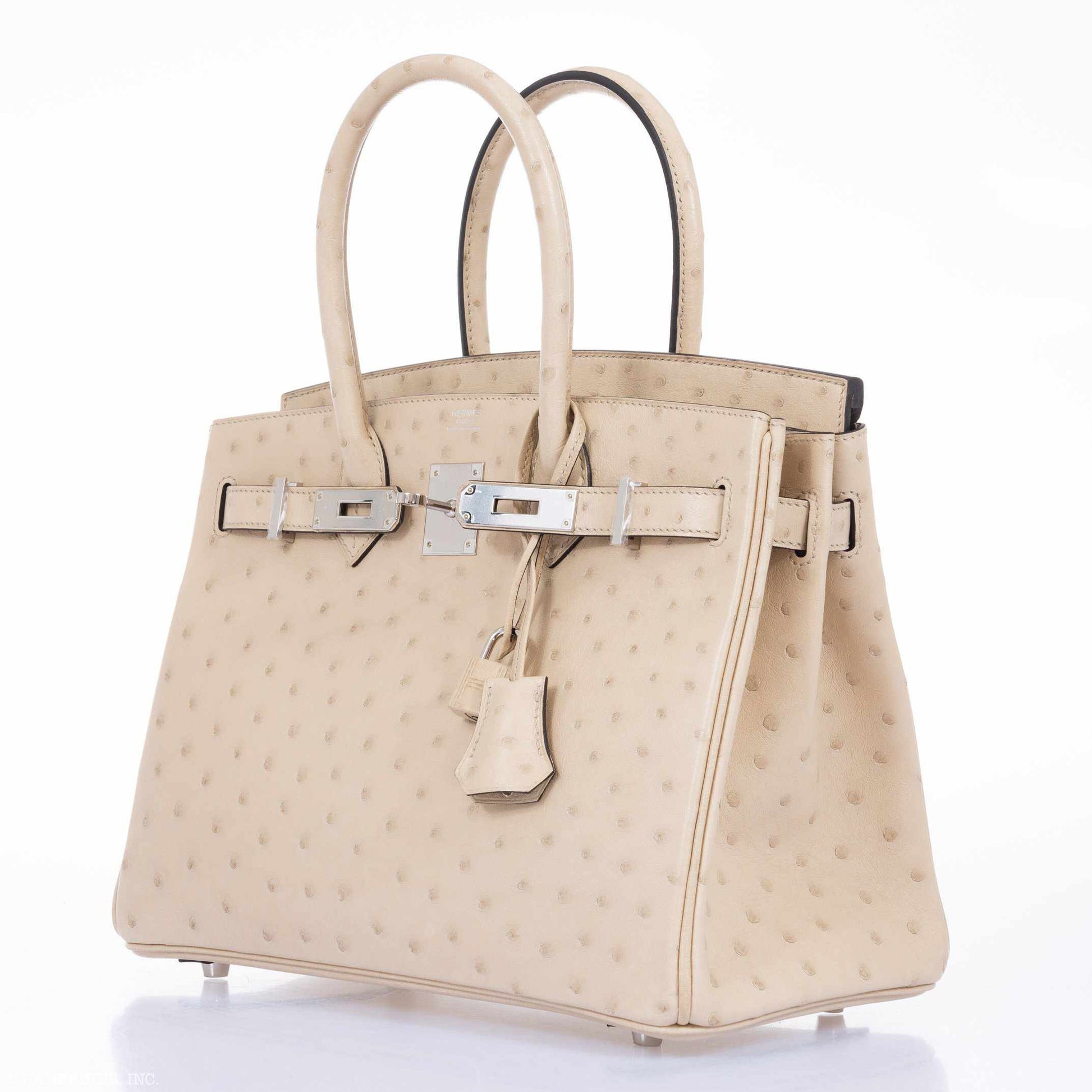 HermesBirkin 30 Parchemin Ostrich Palladium Hardware - 2020, Y