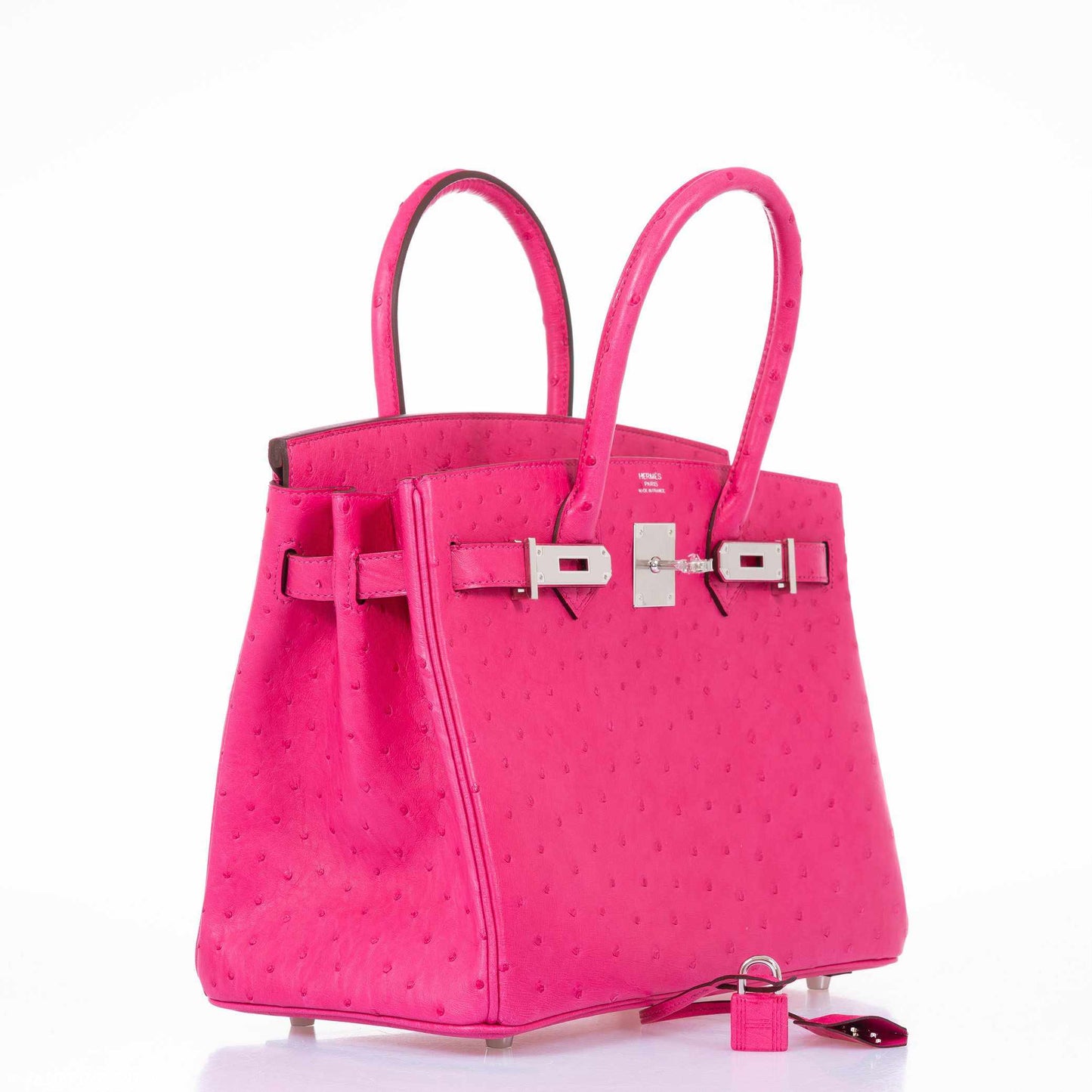 HermesBirkin 30 Rose Tyrien Ostrich Palladium Hardware