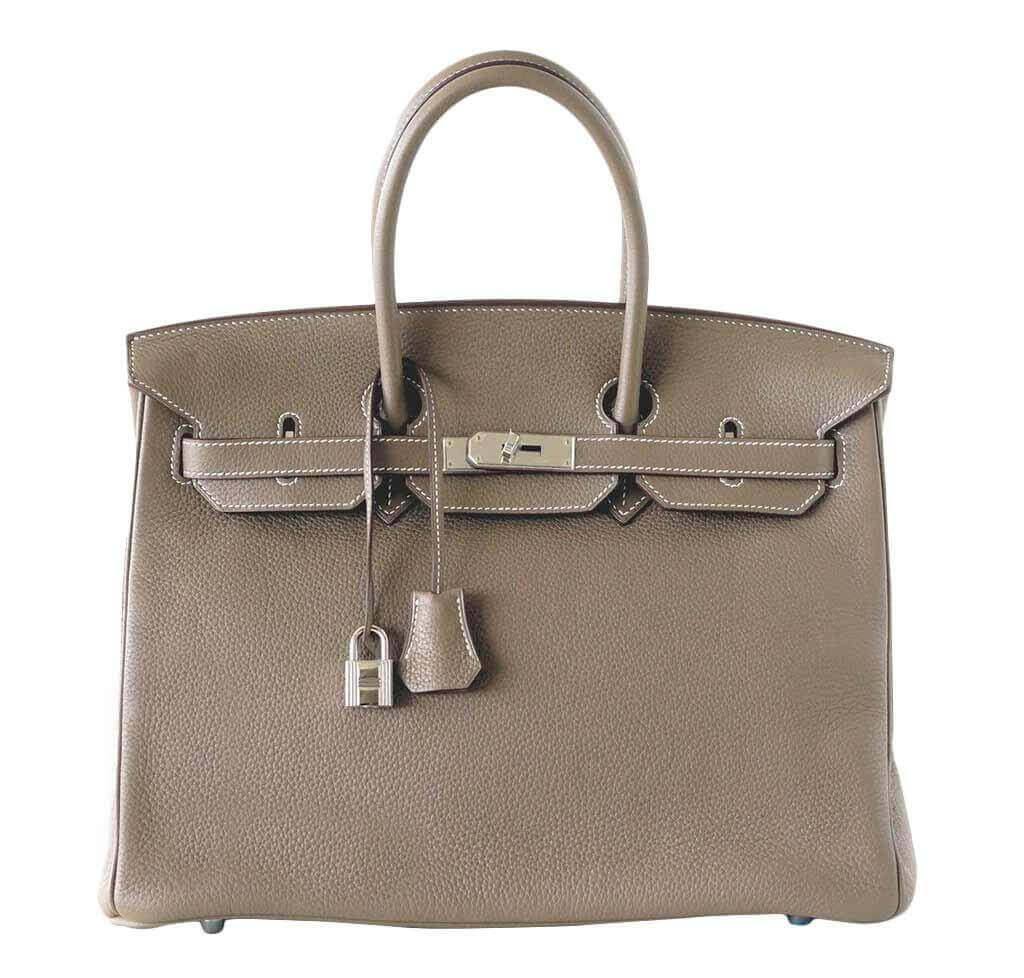 HermesBirkin 35 Etoupe Clemence Bag PHW