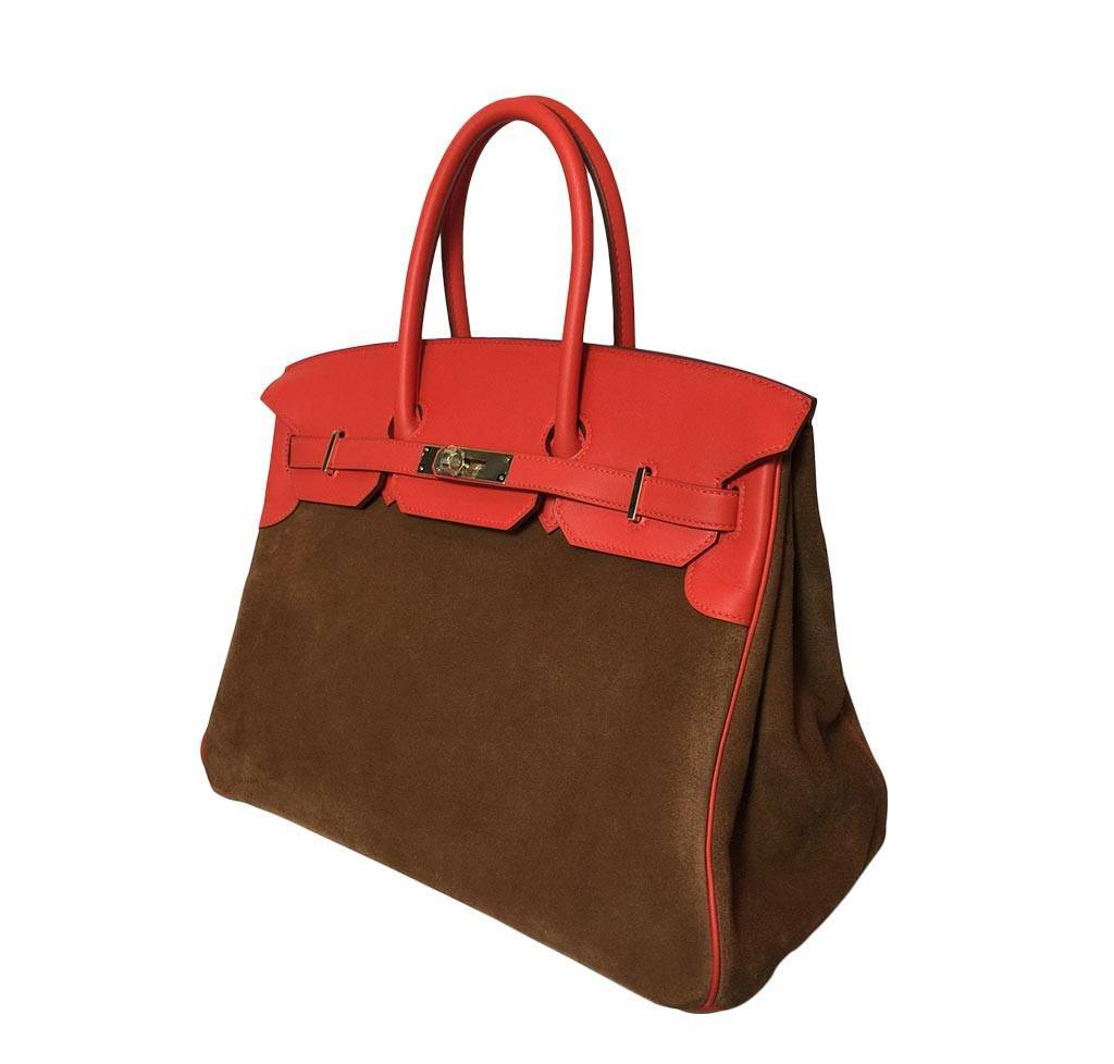 HermesBirkin 35 Grizzly Bag Suede - Limited Editon