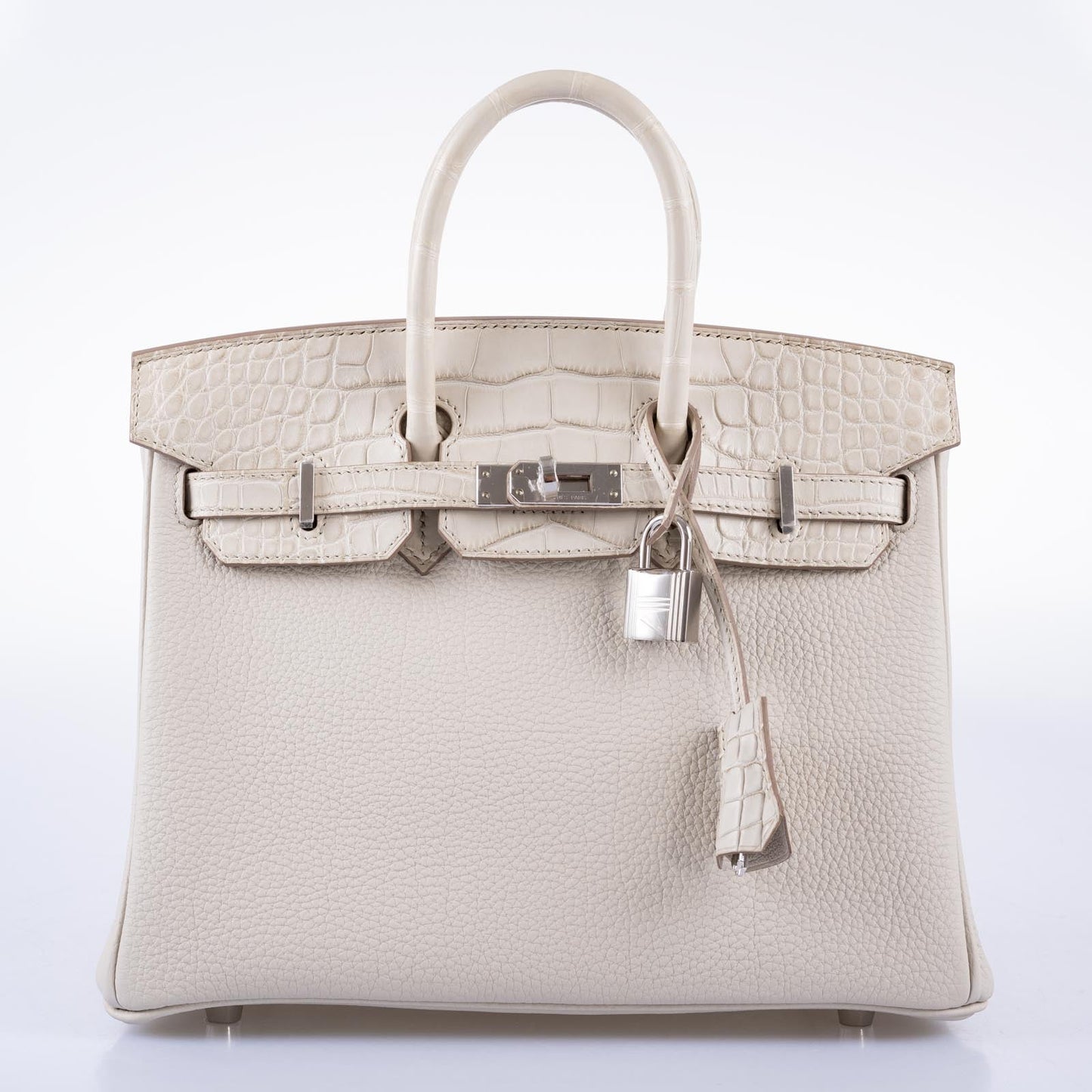 HermesBirkin Touch 25 Beton Matte Alligator & Togo Palladium Hardware