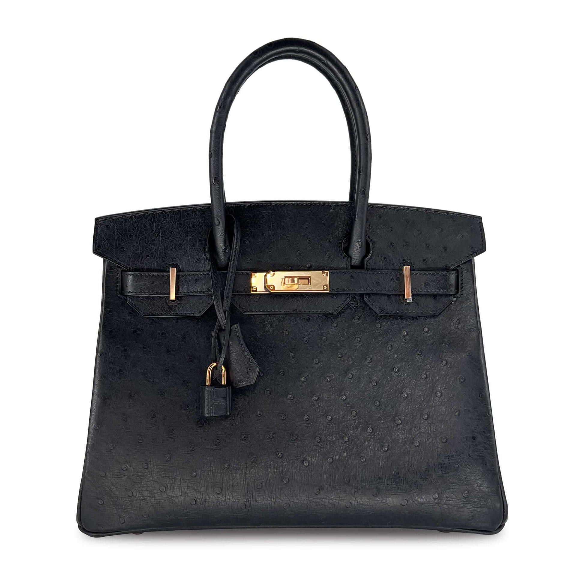Top Quality Luxury Hermes Birkin Noir Designer Bag B30 RGHW