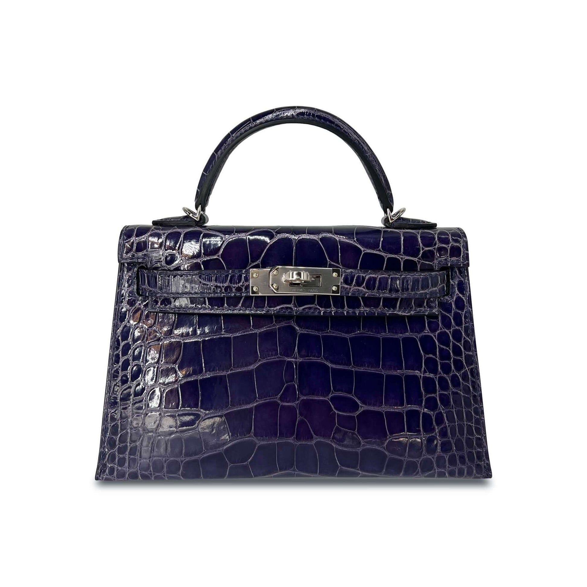 Top Quality Luxury Hermes Kelly Designer Bag in Bleu Encre Lisse K20 PHW
