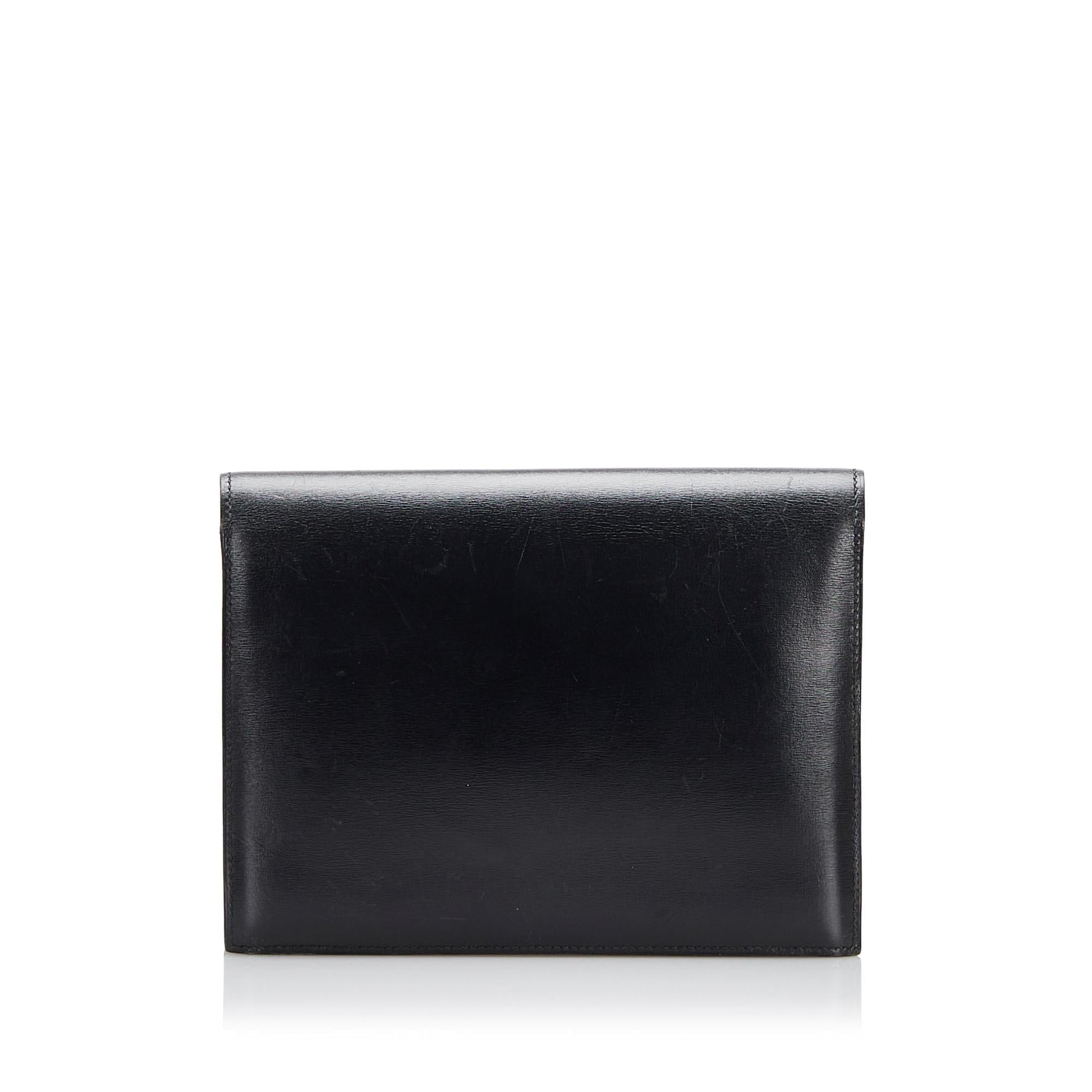 Luxury Hermes Box Calf Leather Clutch Bag (SHG-tVRJO2)