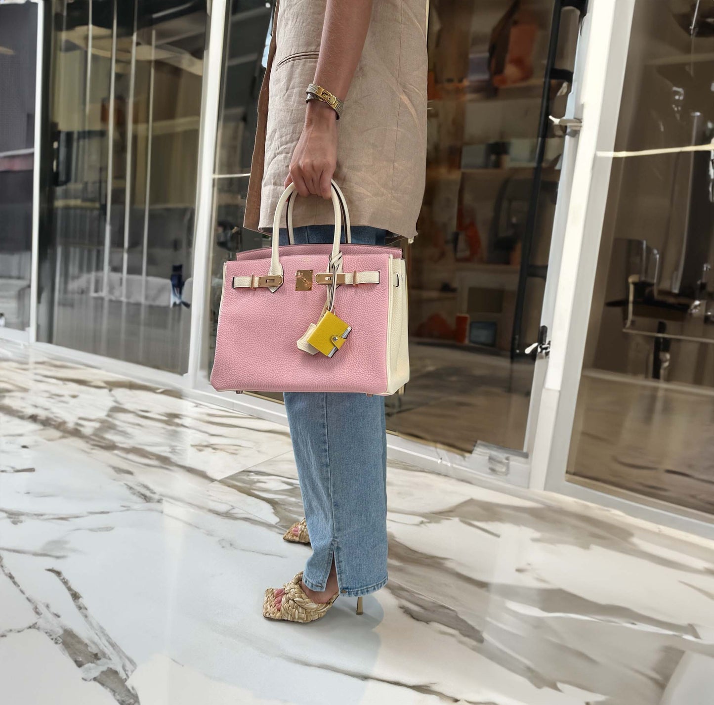 HermesHSS Birkin 30 Rose Sakura and Craie Clemence with Rose Gold Hardware