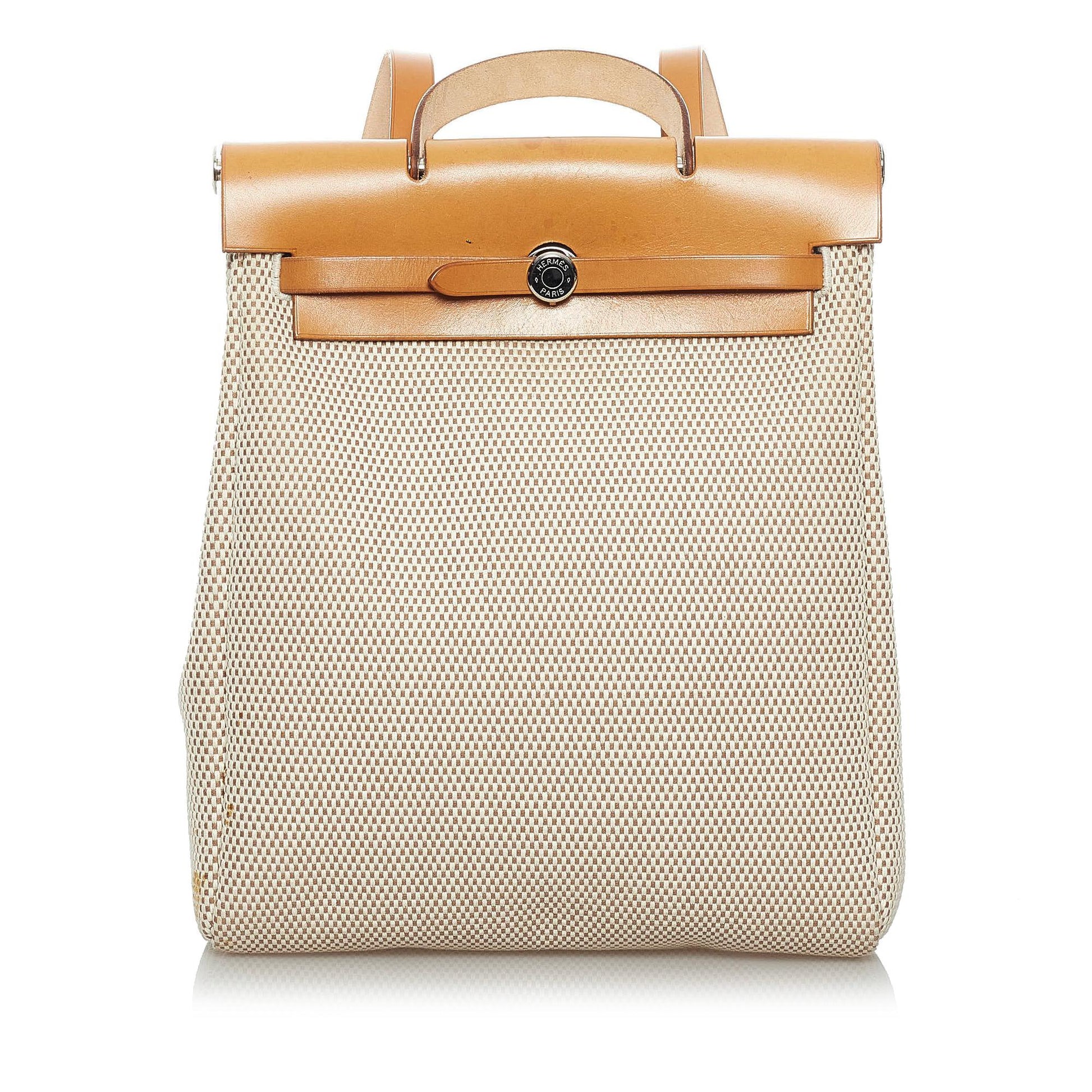 Luxury Hermes Herbag Canvas Backpack (SHG-33722)