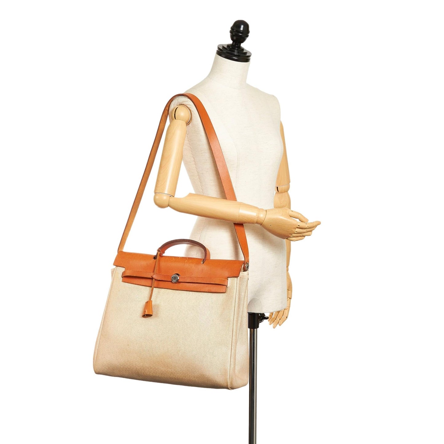 Luxury Hermes Herbag Canvas Satchel (SHG-33496)