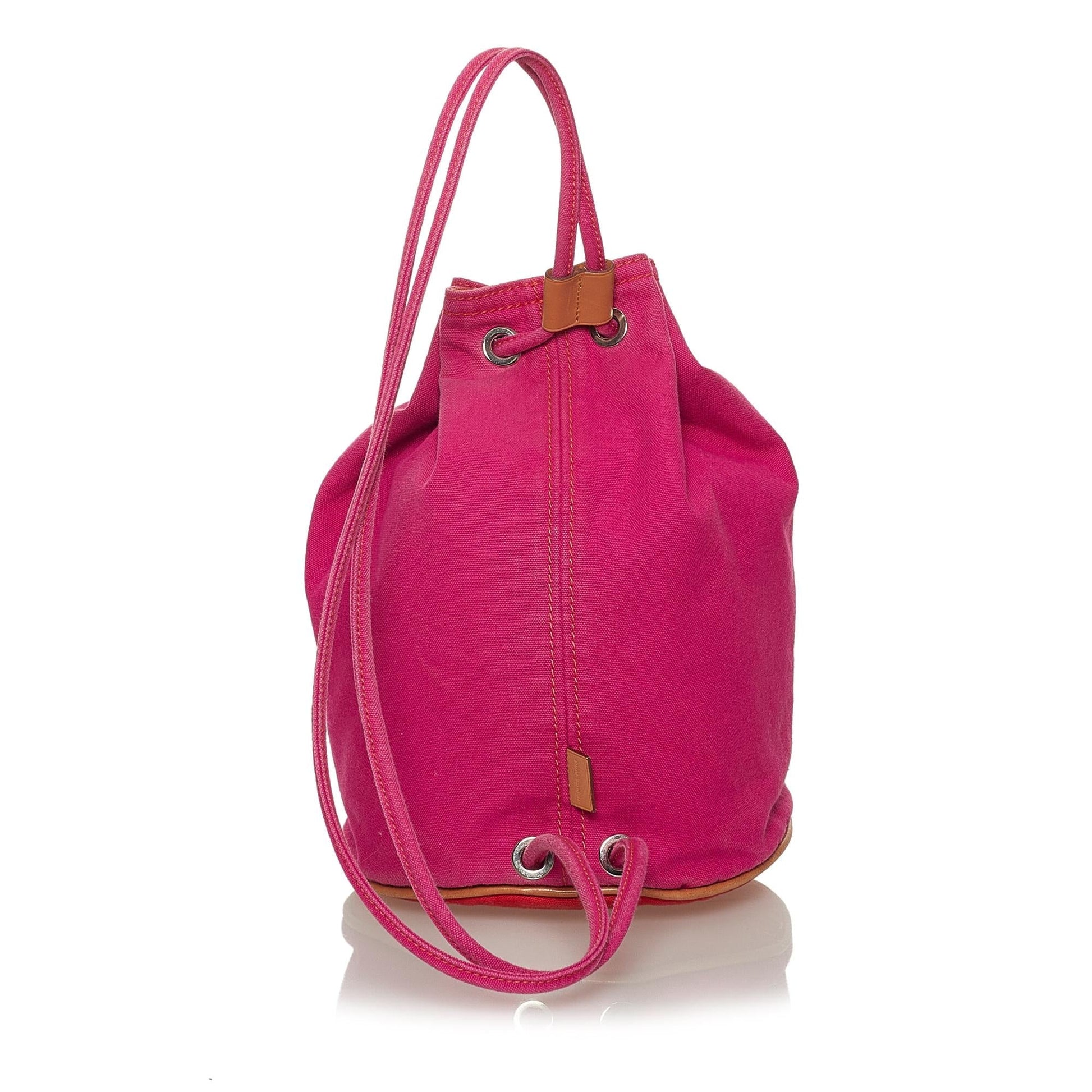Luxury Hermes Polochon Mimile Canvas Backpack (SHG-28450)