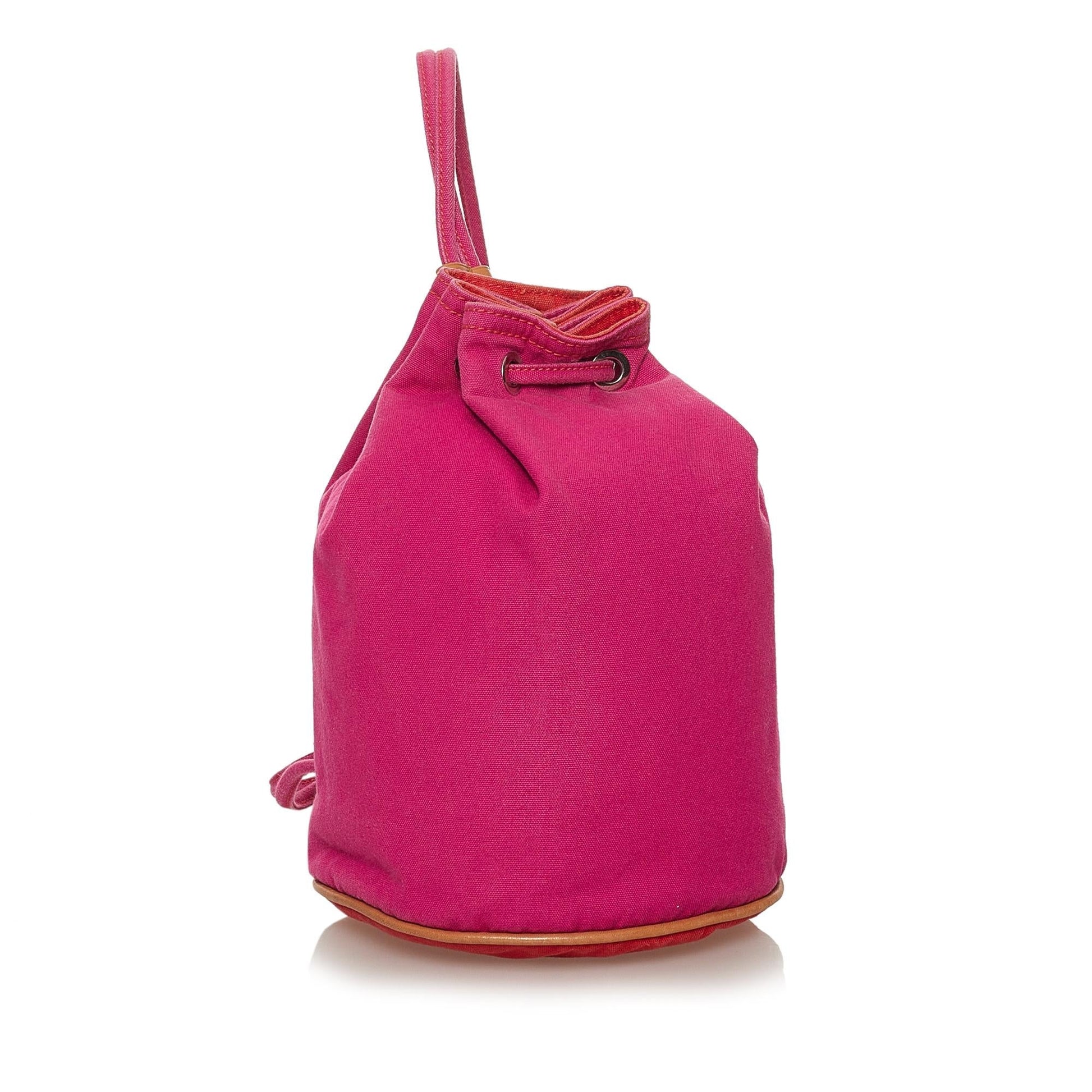 Luxury Hermes Polochon Mimile Canvas Backpack (SHG-28450)