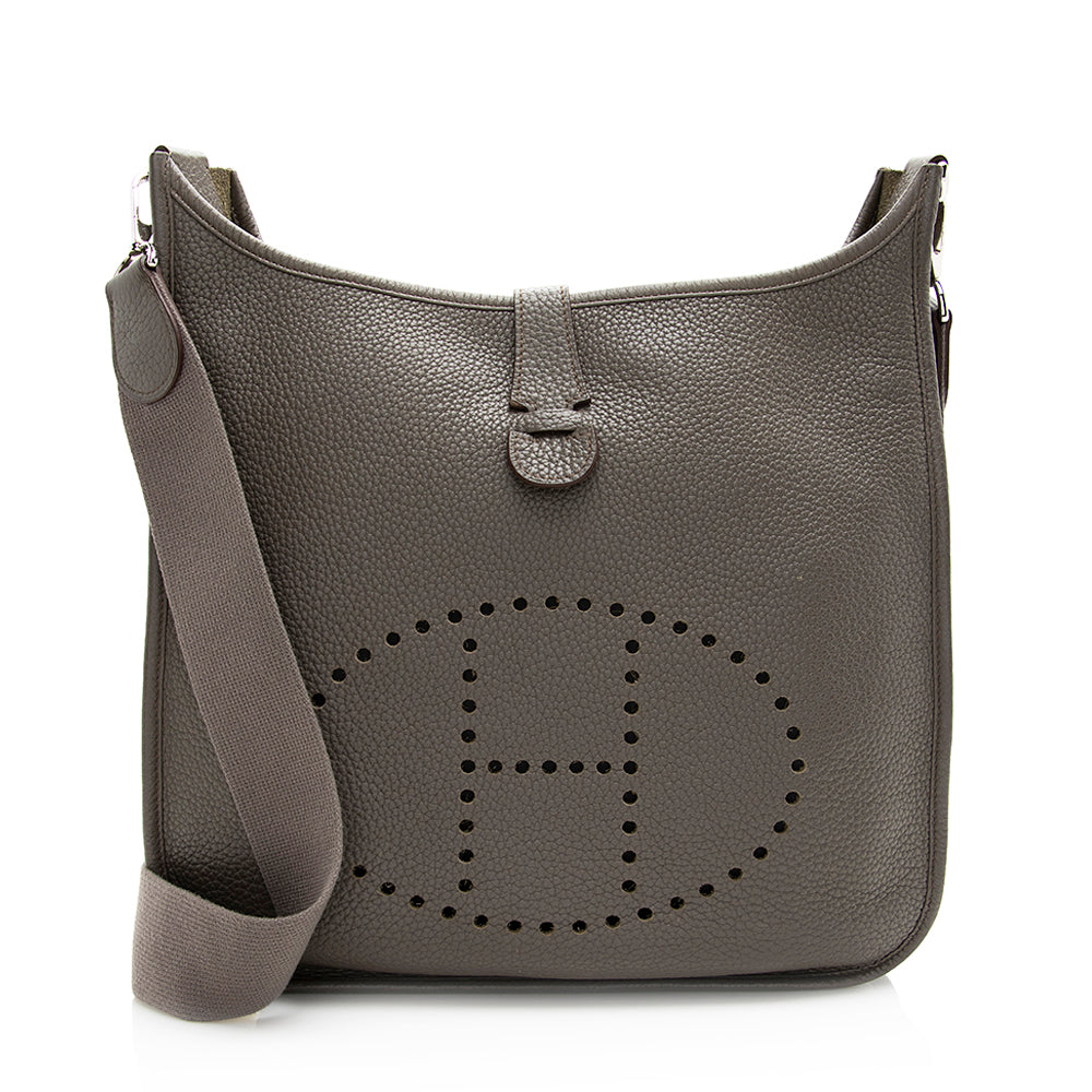 Luxury Hermes Taurillon Clemence Evelyne III PM Shoulder Bag (SHF-20581)