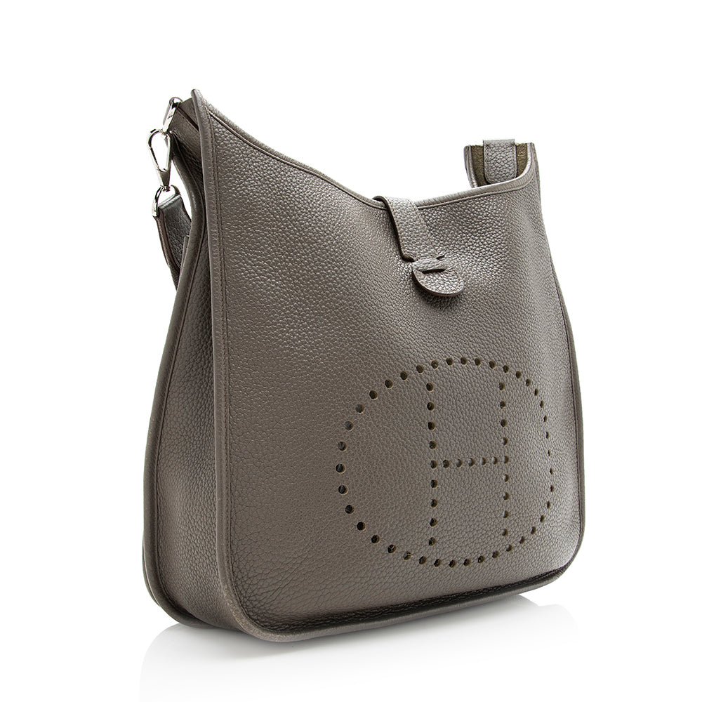 Luxury Hermes Taurillon Clemence Evelyne III PM Shoulder Bag (SHF-20581)