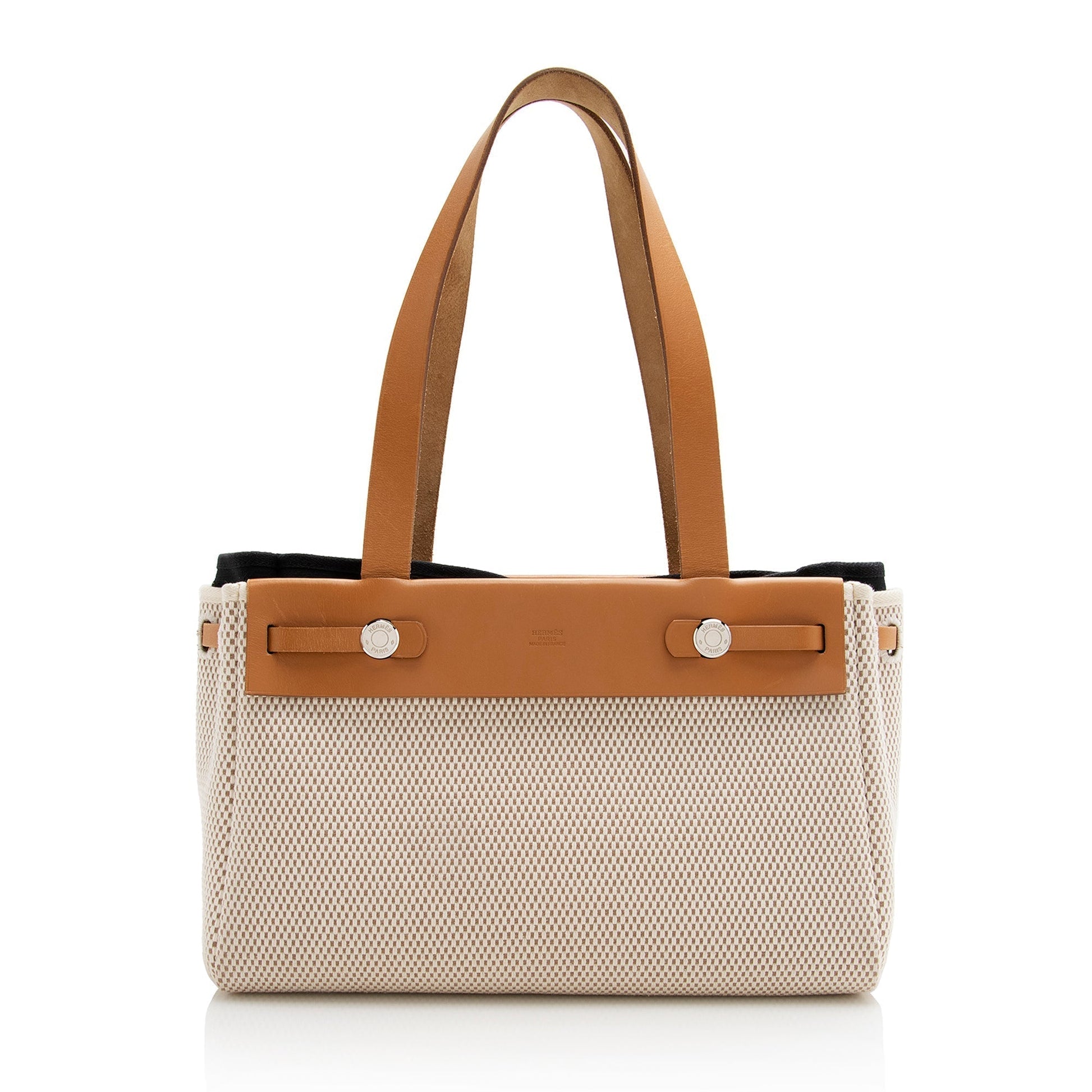 Luxury Hermes Toile Cabas Herbag PM Convertible Tote (SHF-22206)