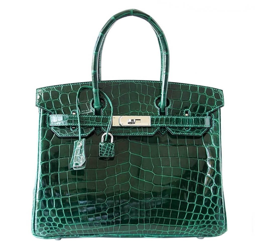 HermesBirkin 30 Bag Emeraude Niloticus Crocodile