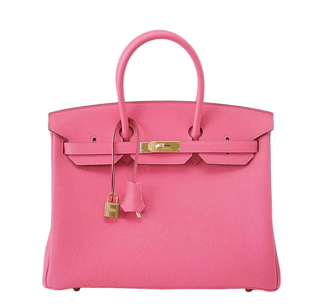 HermesBirkin 35 Rose Lipstick Bag GHW