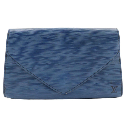 LOUIS VUITTON Clutch bag Epi Leather Blue business bag Art deco