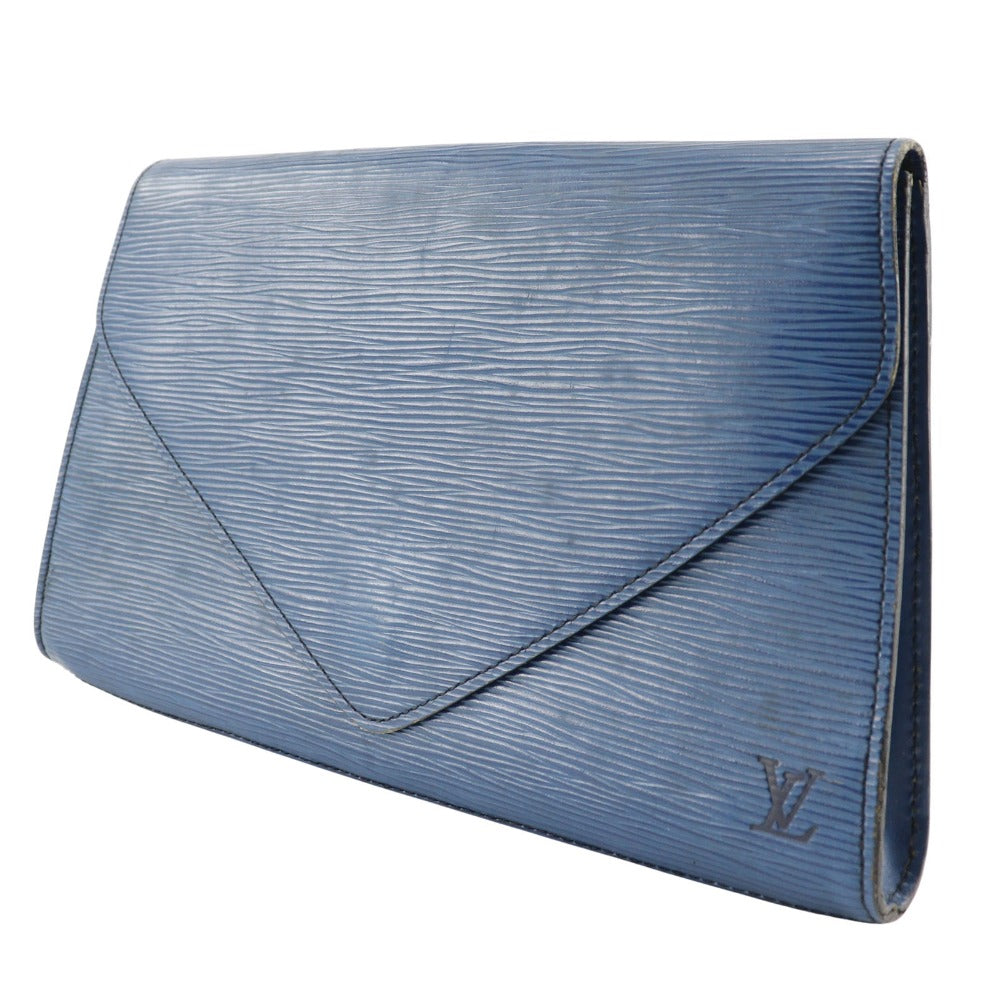 LOUIS VUITTON Clutch bag Epi Leather Blue business bag Art deco