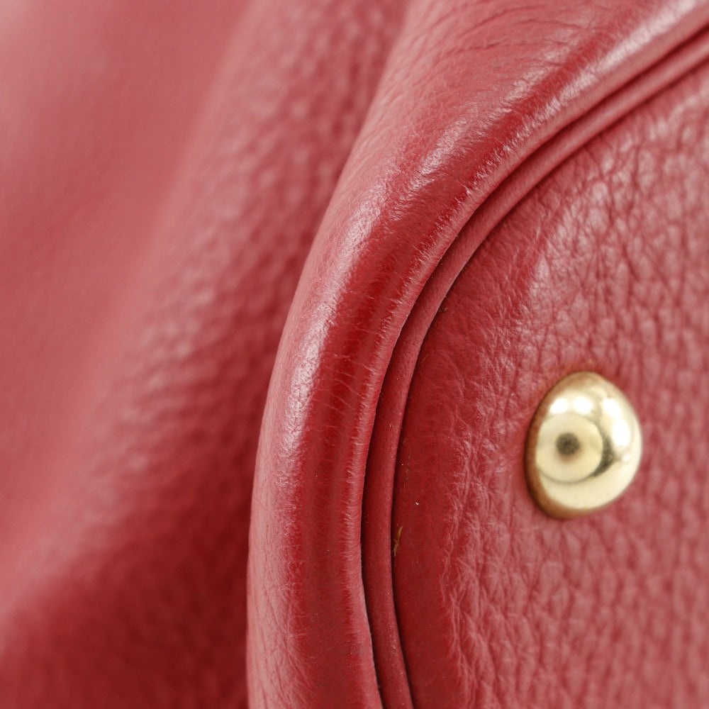 HERMES Handbag Taurillon Clemence Red/Gold Metal 2WAYShoulder Bored 35 Women