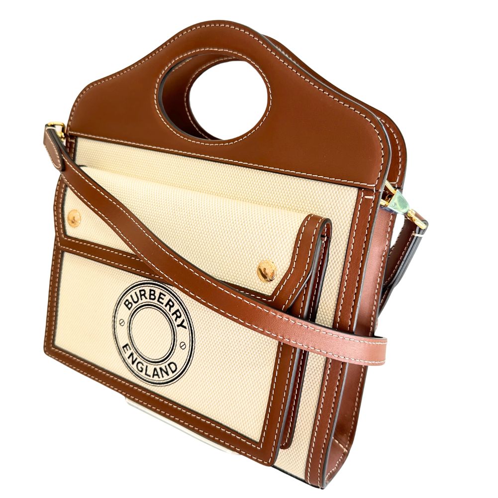 Burberry Pocket Bag Canvas Calf 2way Bag
