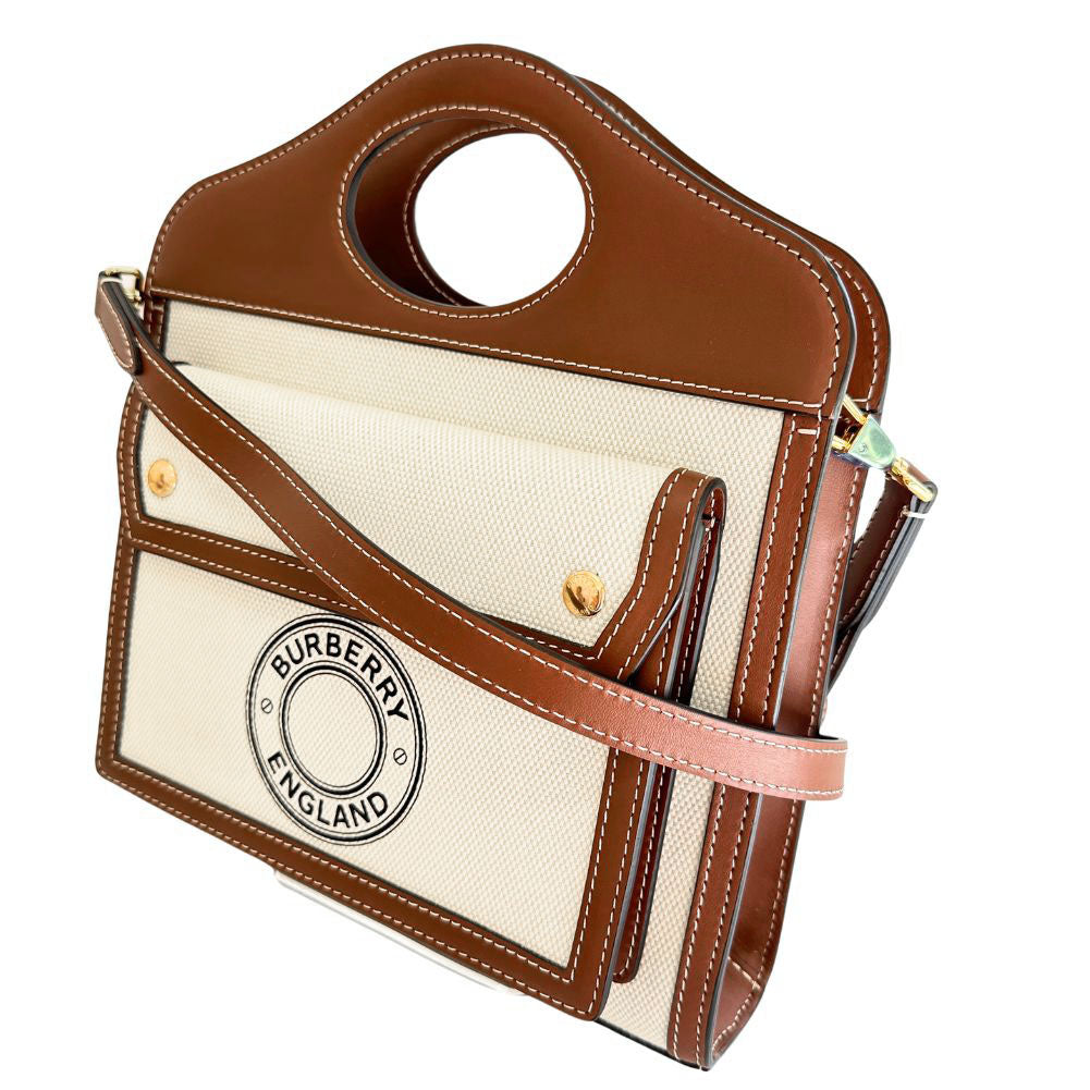 Burberry Pocket Bag Canvas Calf 2way Bag