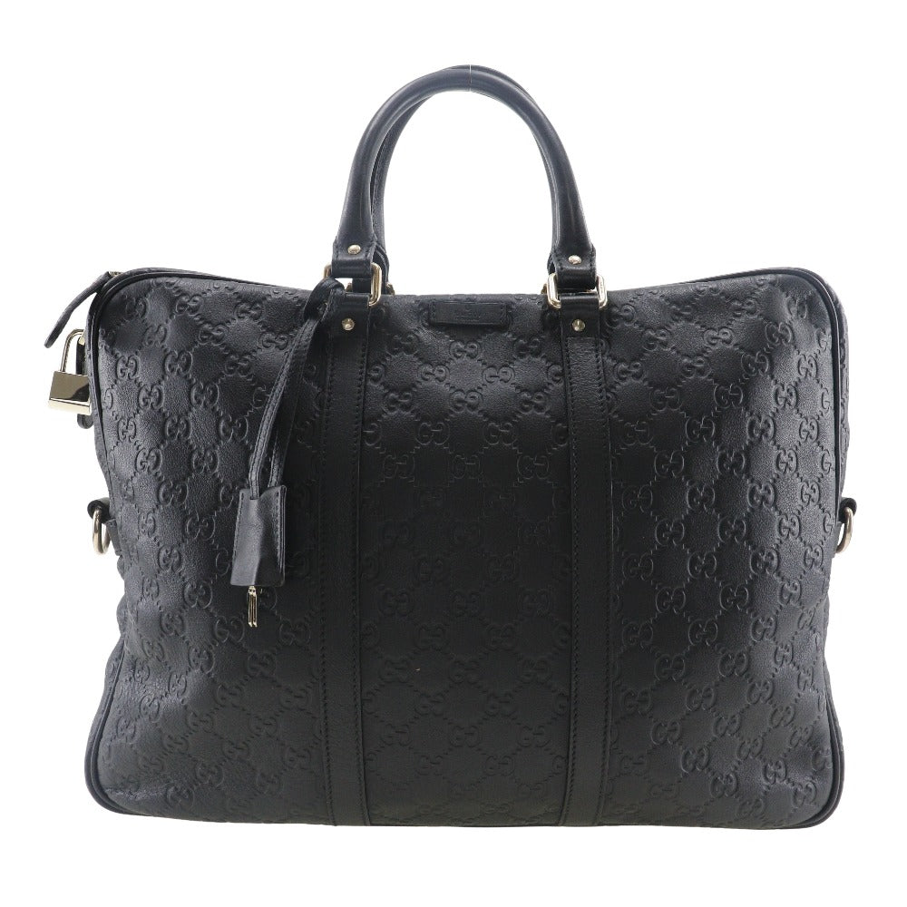 GUCCI Business bag 201480 Sima leather black Briefcase GG
