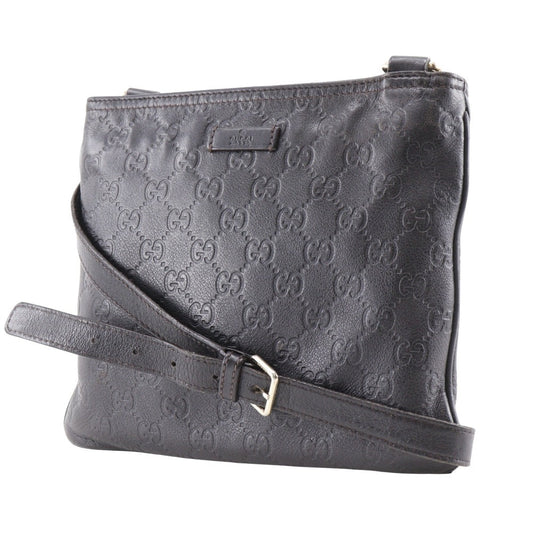 GUCCI Shoulder Bag 201538 Sima leather Brown GG