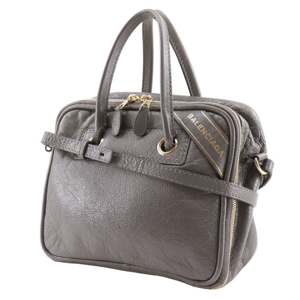 BALENCIAGA Handbag 466541 leather gray 2WAYShoulder Blanket Square S Women