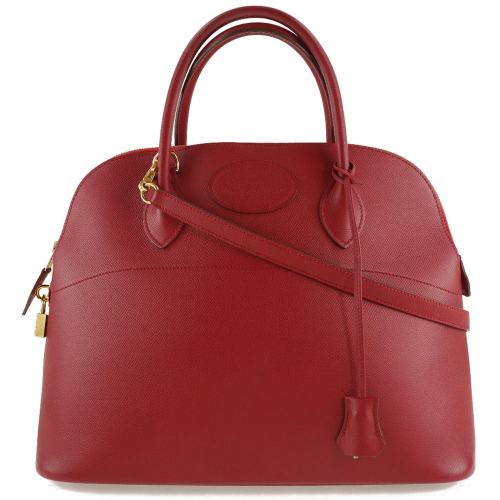 HERMES Handbag Courchevel Red Bored 37 Women