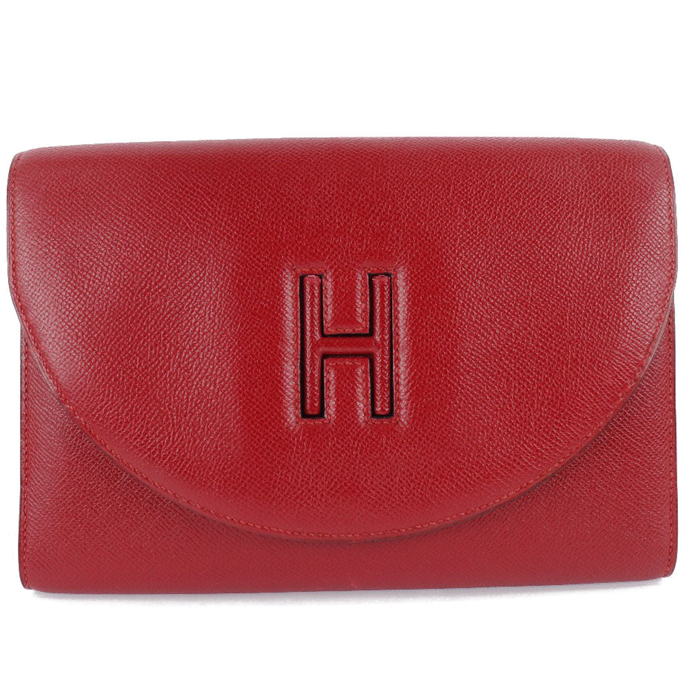 HERMES Clutch bag Epsom Red H logo Women