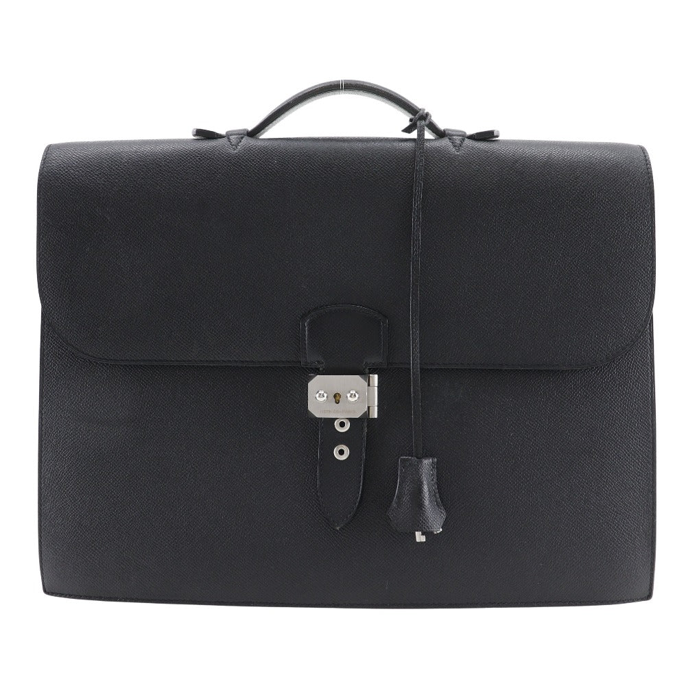 HERMES Business bag Epsom black Sac Adepeche 38 mens