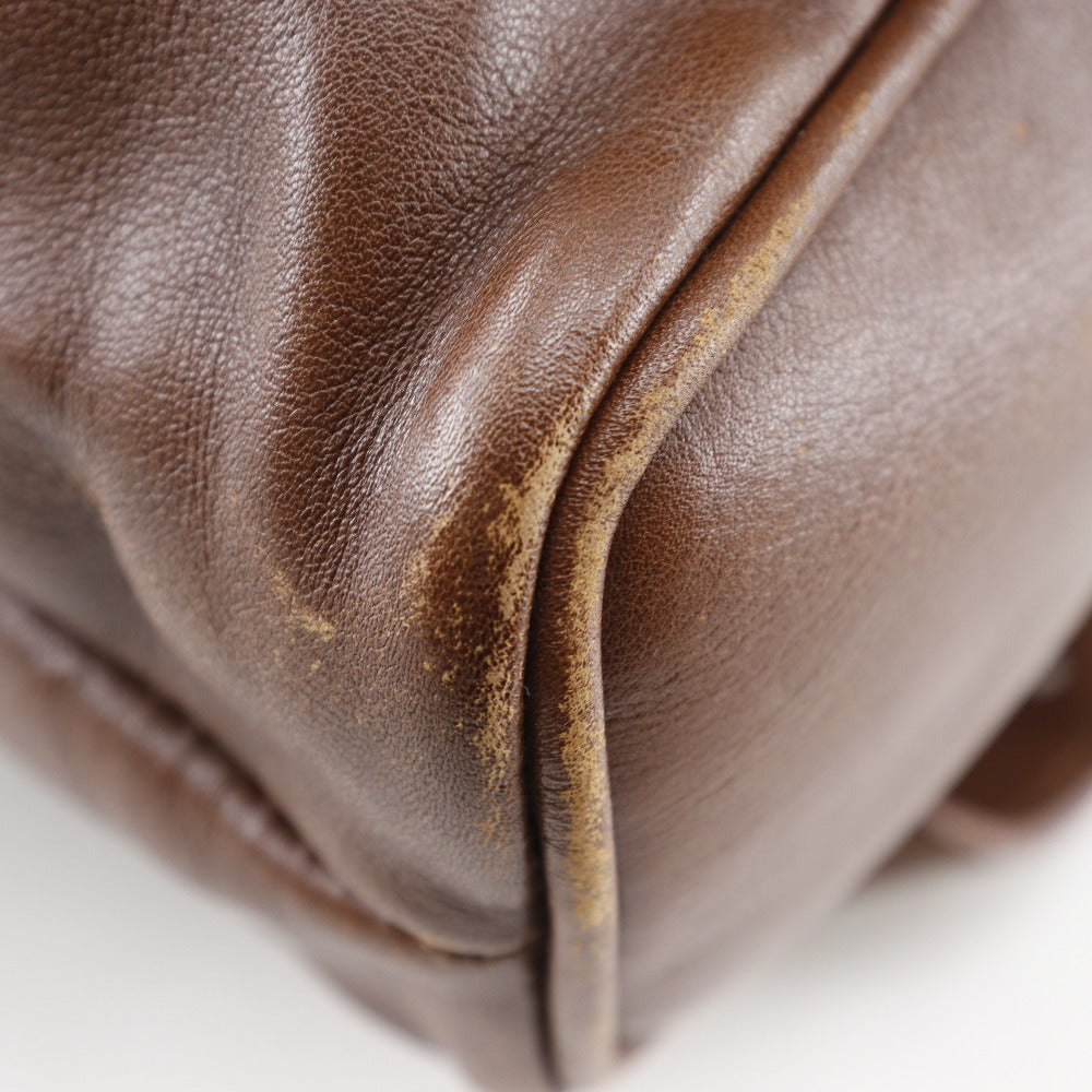 GUCCI Backpack leather Brown Backpack Old Gucci Bamboo handle Women