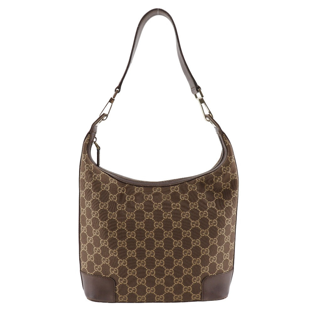 GUCCI Shoulder Bag 001.4204 GG canvas Brown one belt Women
