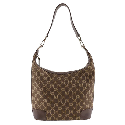 GUCCI Shoulder Bag 001.4204 GG canvas Brown one belt Women