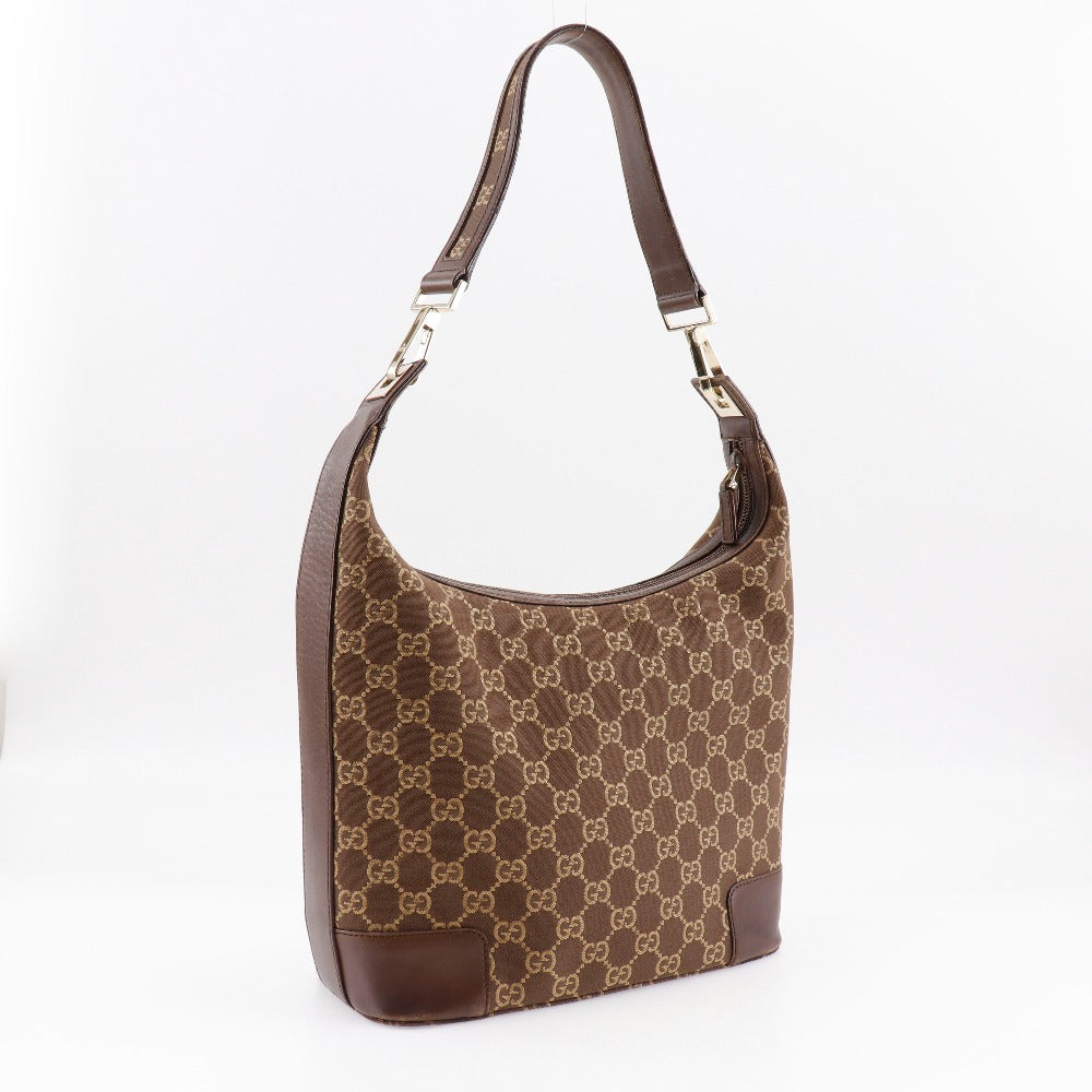 GUCCI Shoulder Bag 001.4204 GG canvas Brown one belt Women